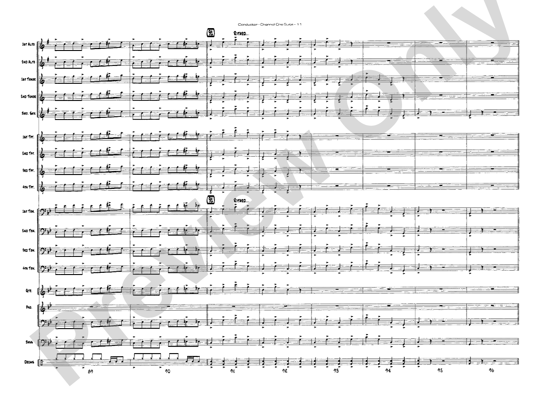 Channel One Suite: Jazz Ensemble Conductor Score & Parts
