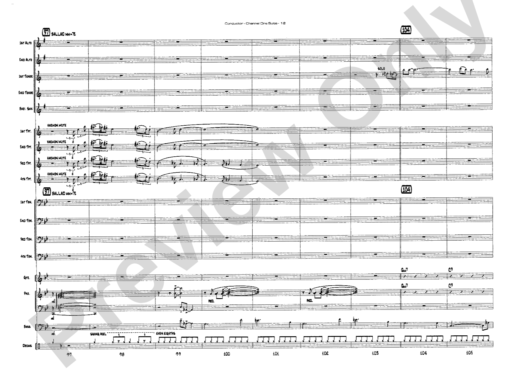 Channel One Suite: Jazz Ensemble Conductor Score & Parts