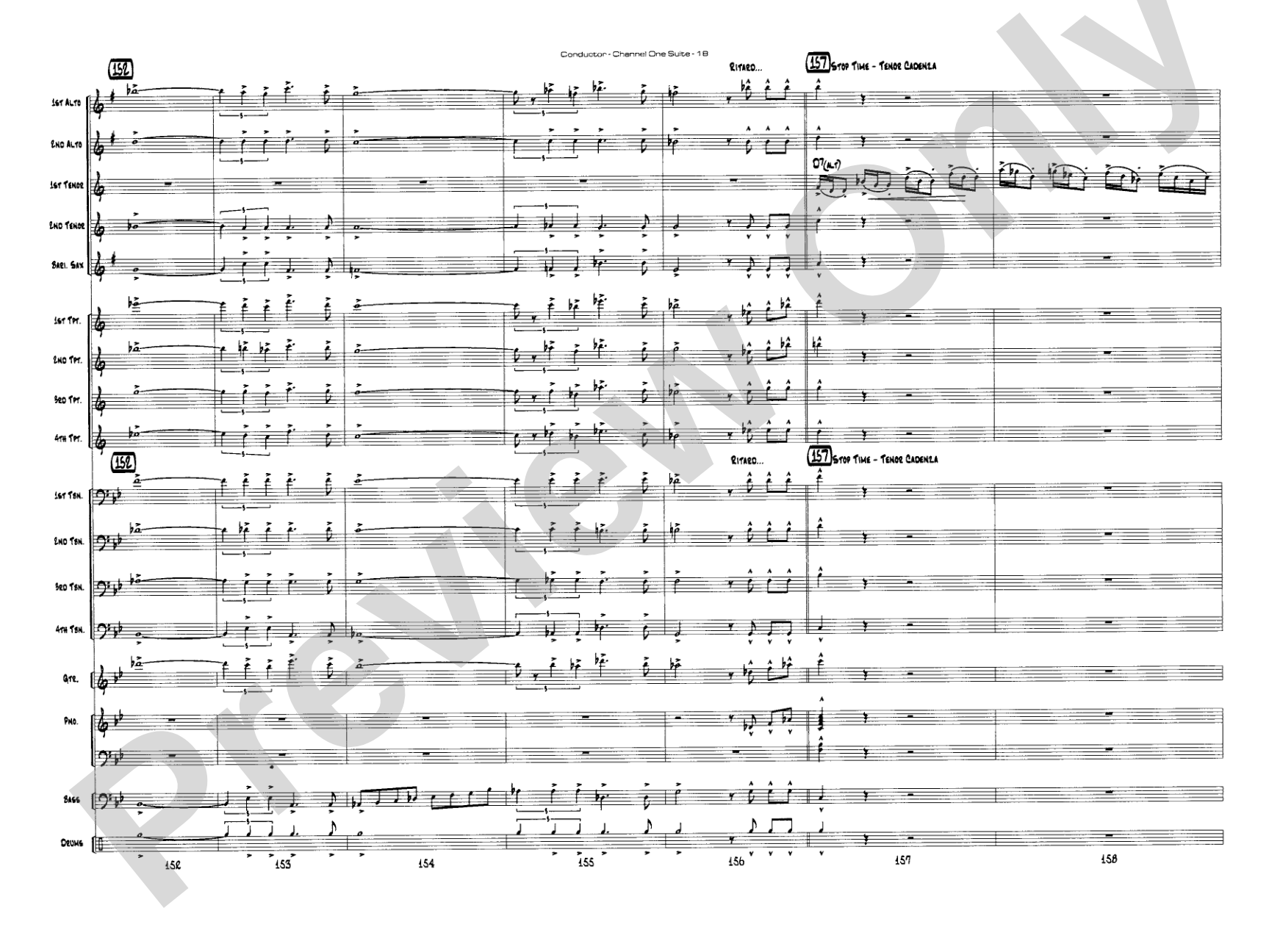 Channel One Suite: Jazz Ensemble Conductor Score & Parts