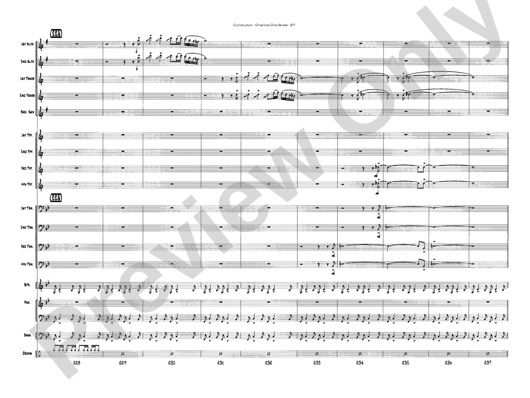 Channel One Suite: Jazz Ensemble Conductor Score & Parts