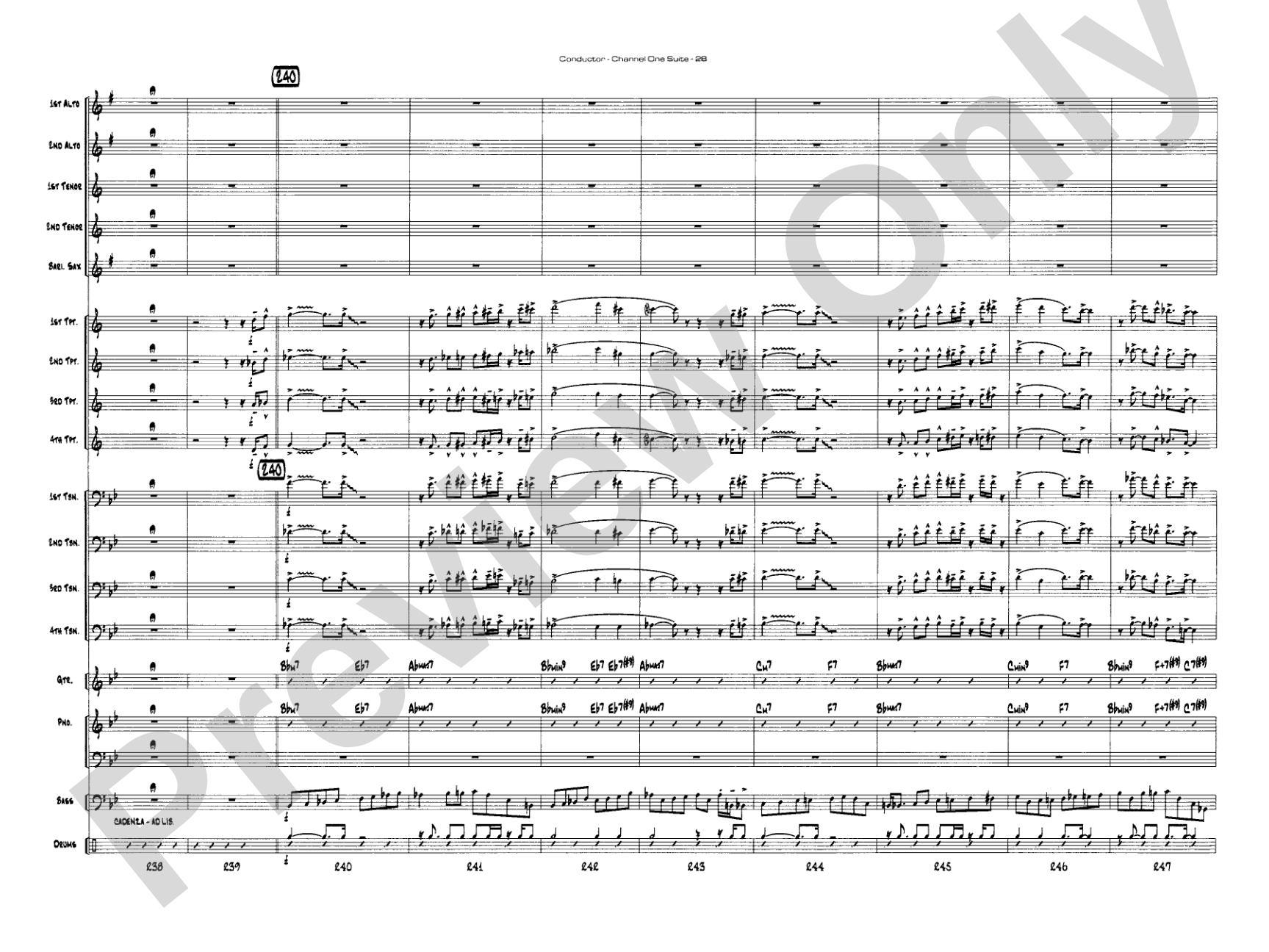 Channel One Suite: Jazz Ensemble Conductor Score & Parts
