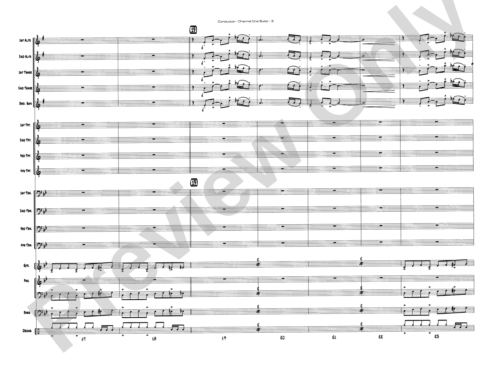 Channel One Suite: Jazz Ensemble Conductor Score & Parts