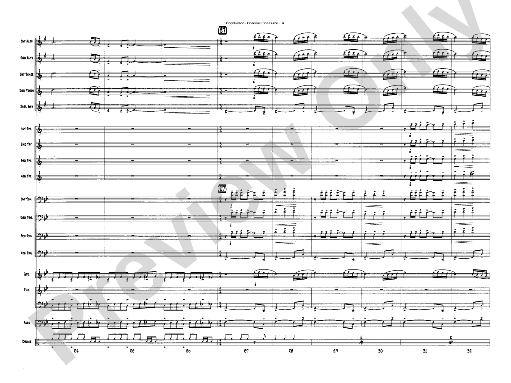 Channel One Suite: Jazz Ensemble Conductor Score & Parts