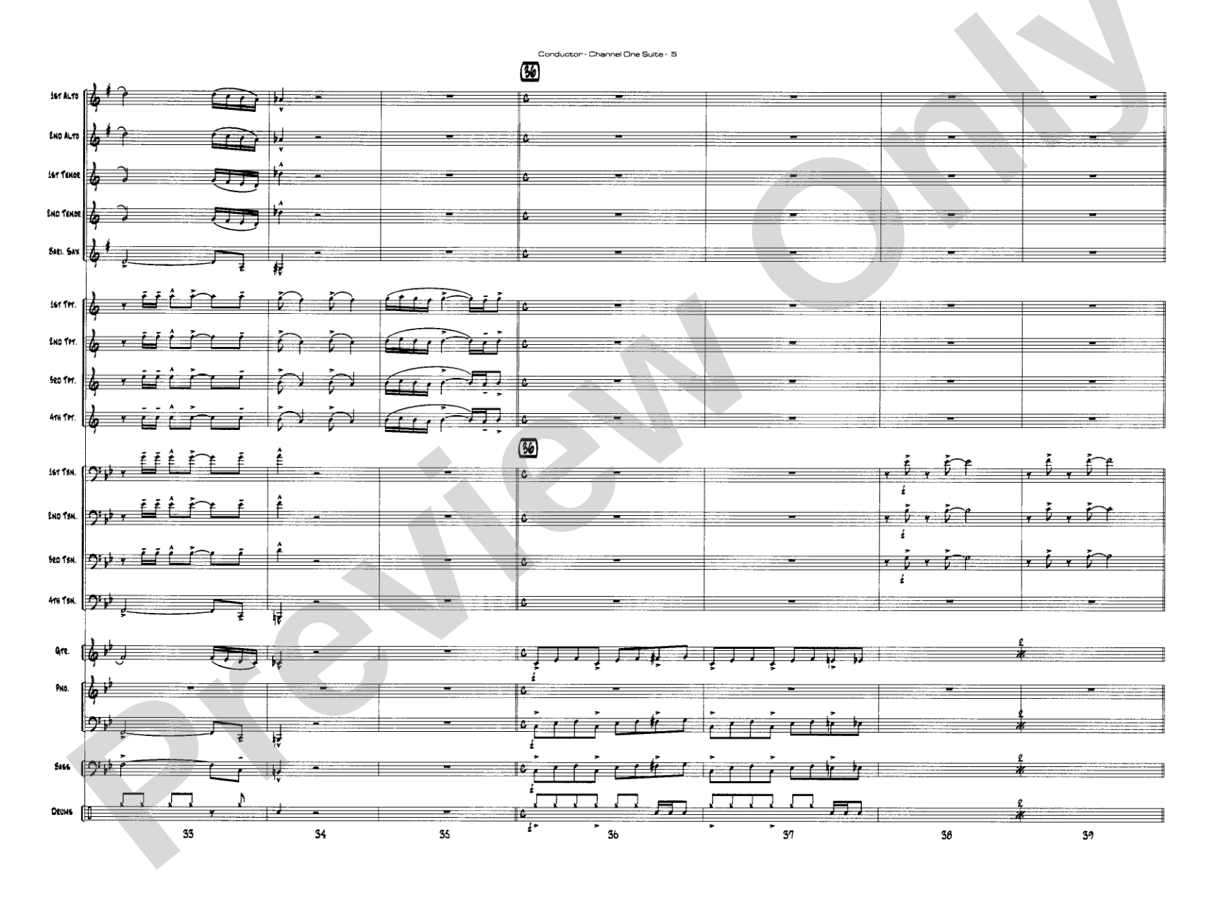 Channel One Suite: Jazz Ensemble Conductor Score & Parts