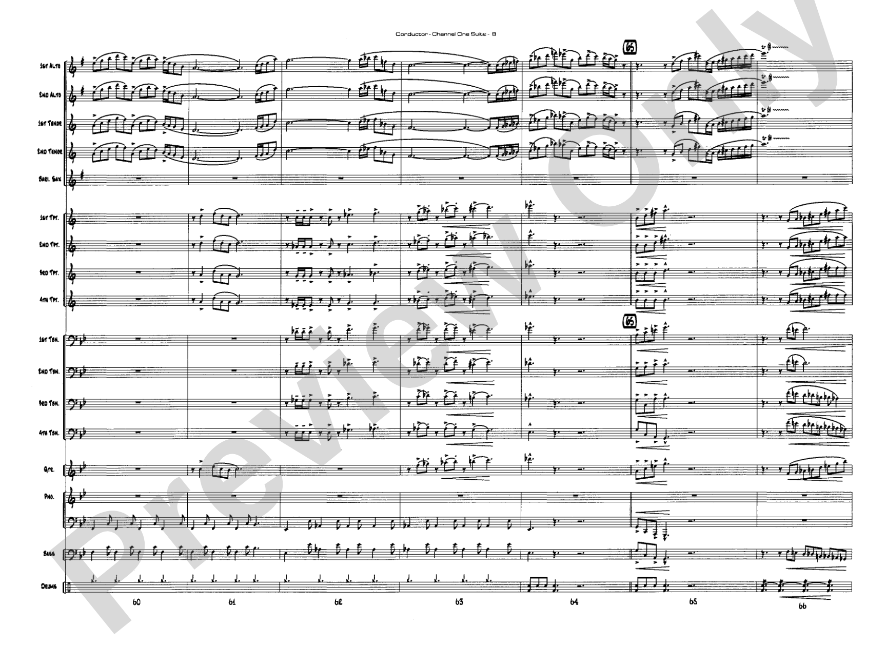 Channel One Suite: Jazz Ensemble Conductor Score & Parts