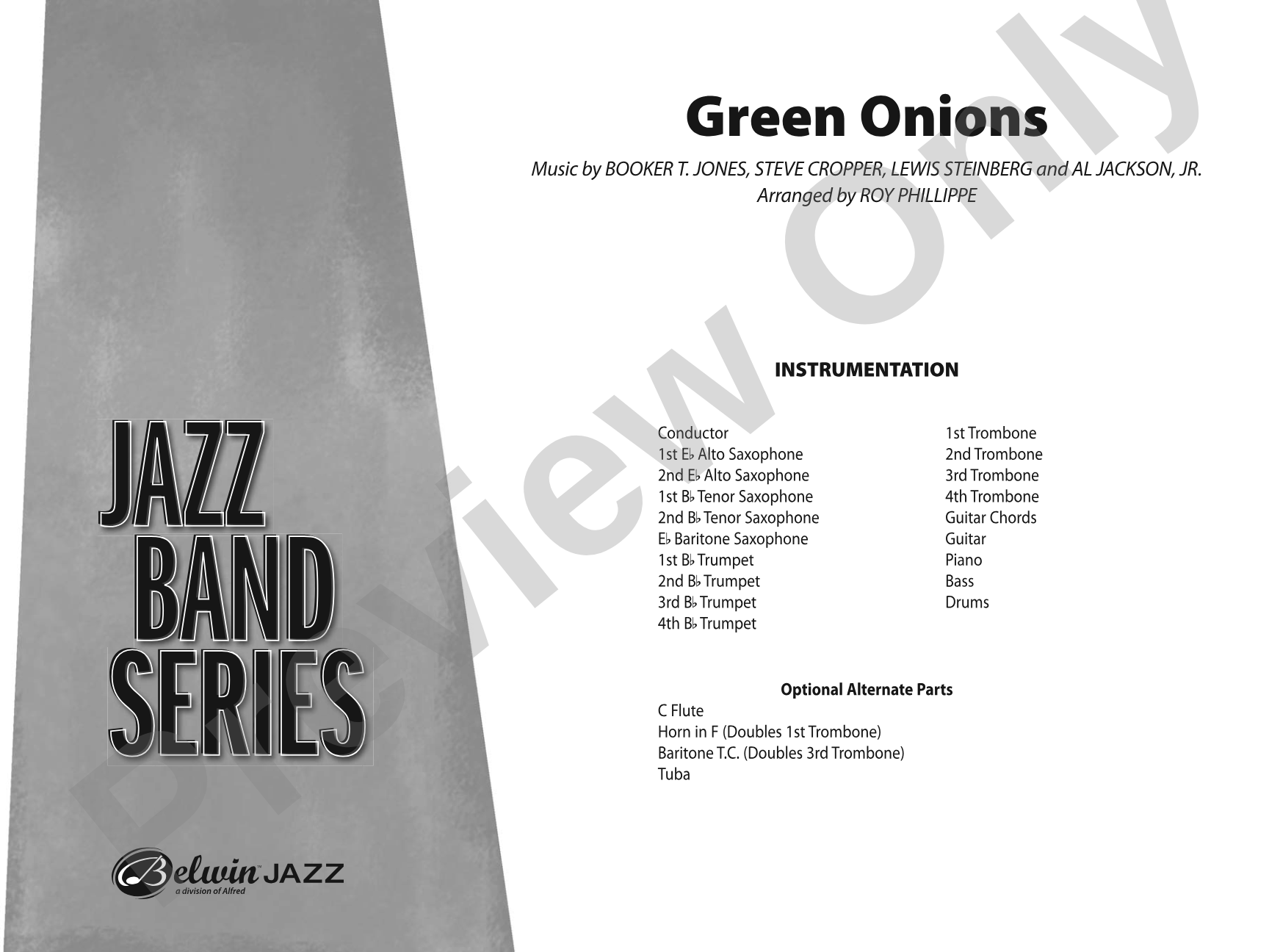 Green Onions: Jazz Ensemble Conductor Score & Parts