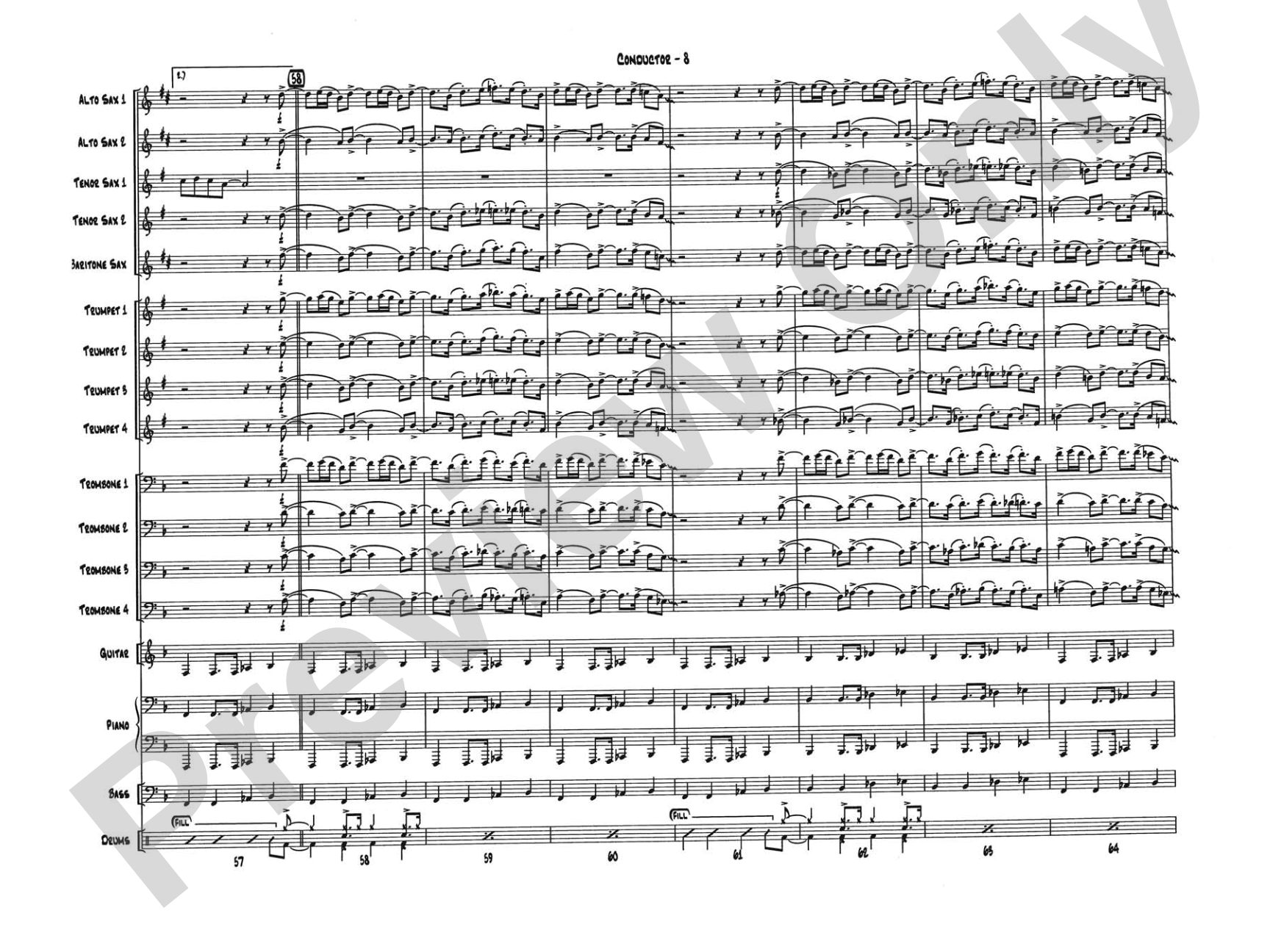 Green Onions: Jazz Ensemble Conductor Score & Parts