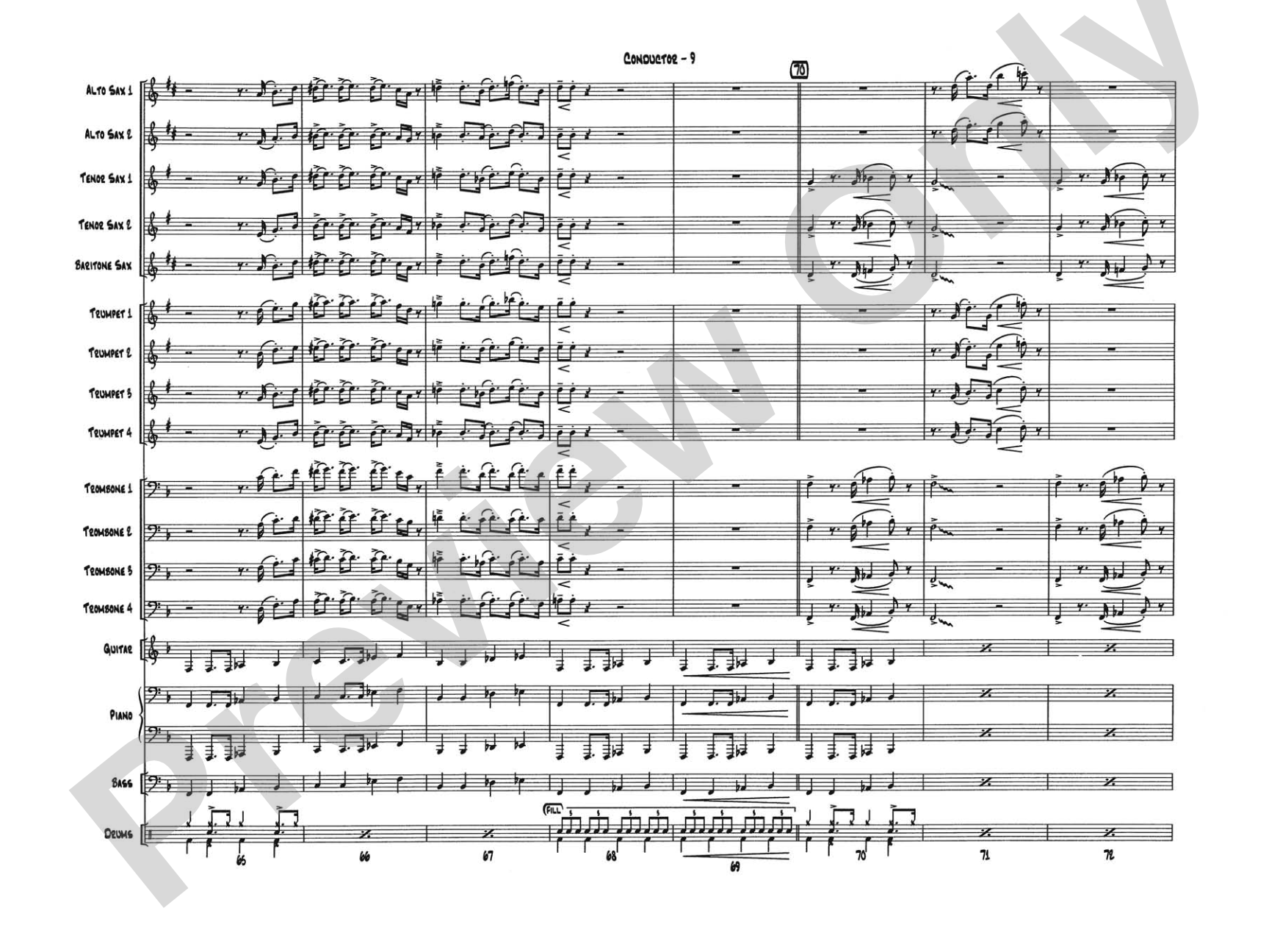 Green Onions: Jazz Ensemble Conductor Score & Parts