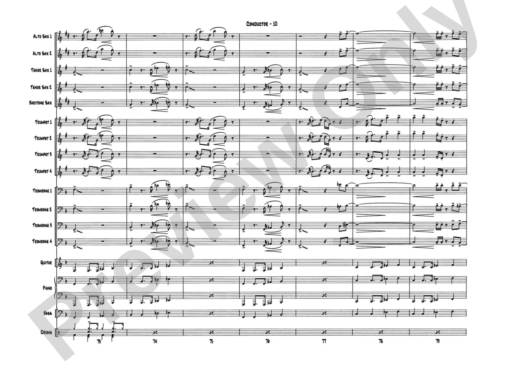 Green Onions: Jazz Ensemble Conductor Score & Parts
