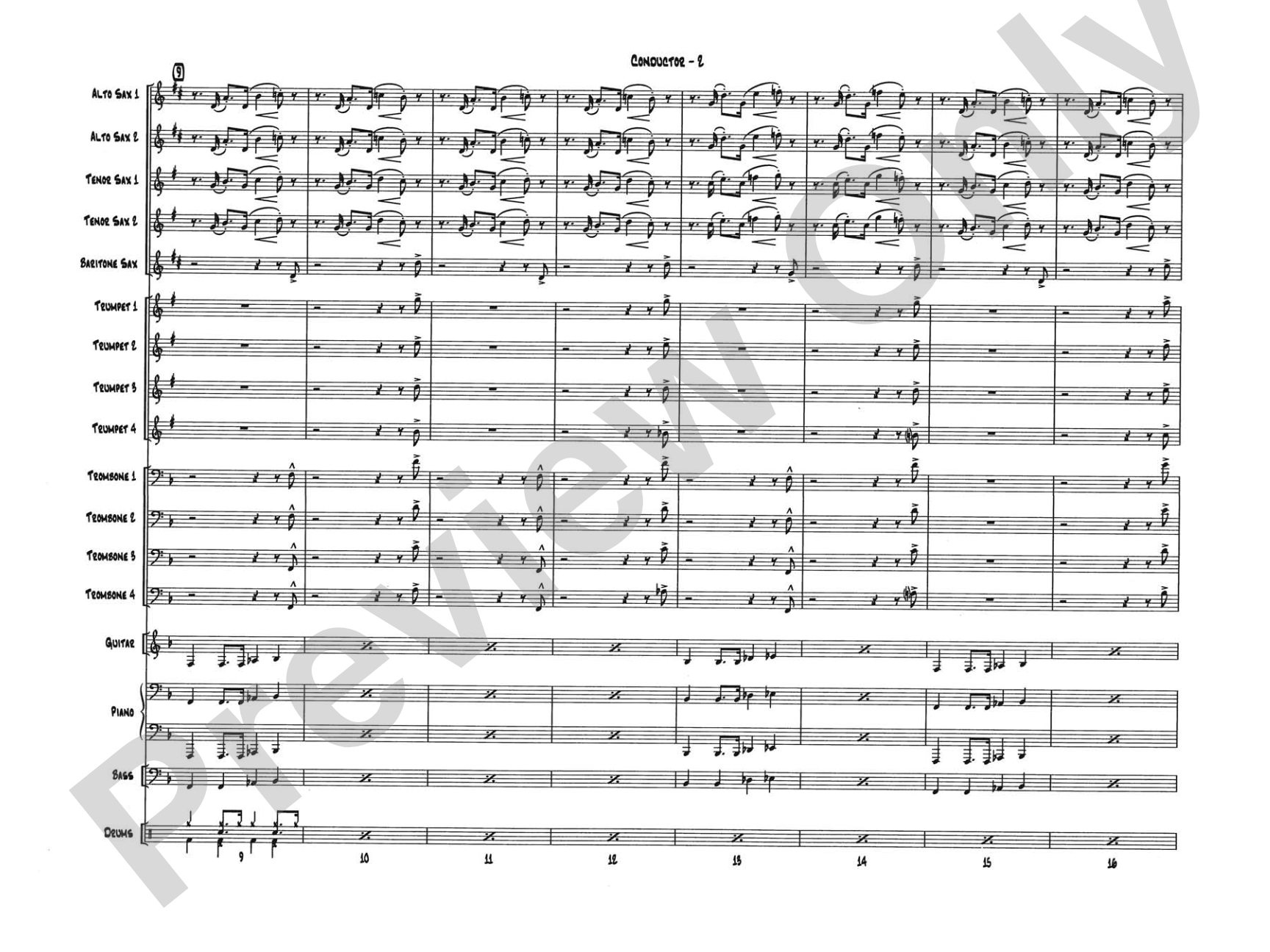 Green Onions: Jazz Ensemble Conductor Score & Parts