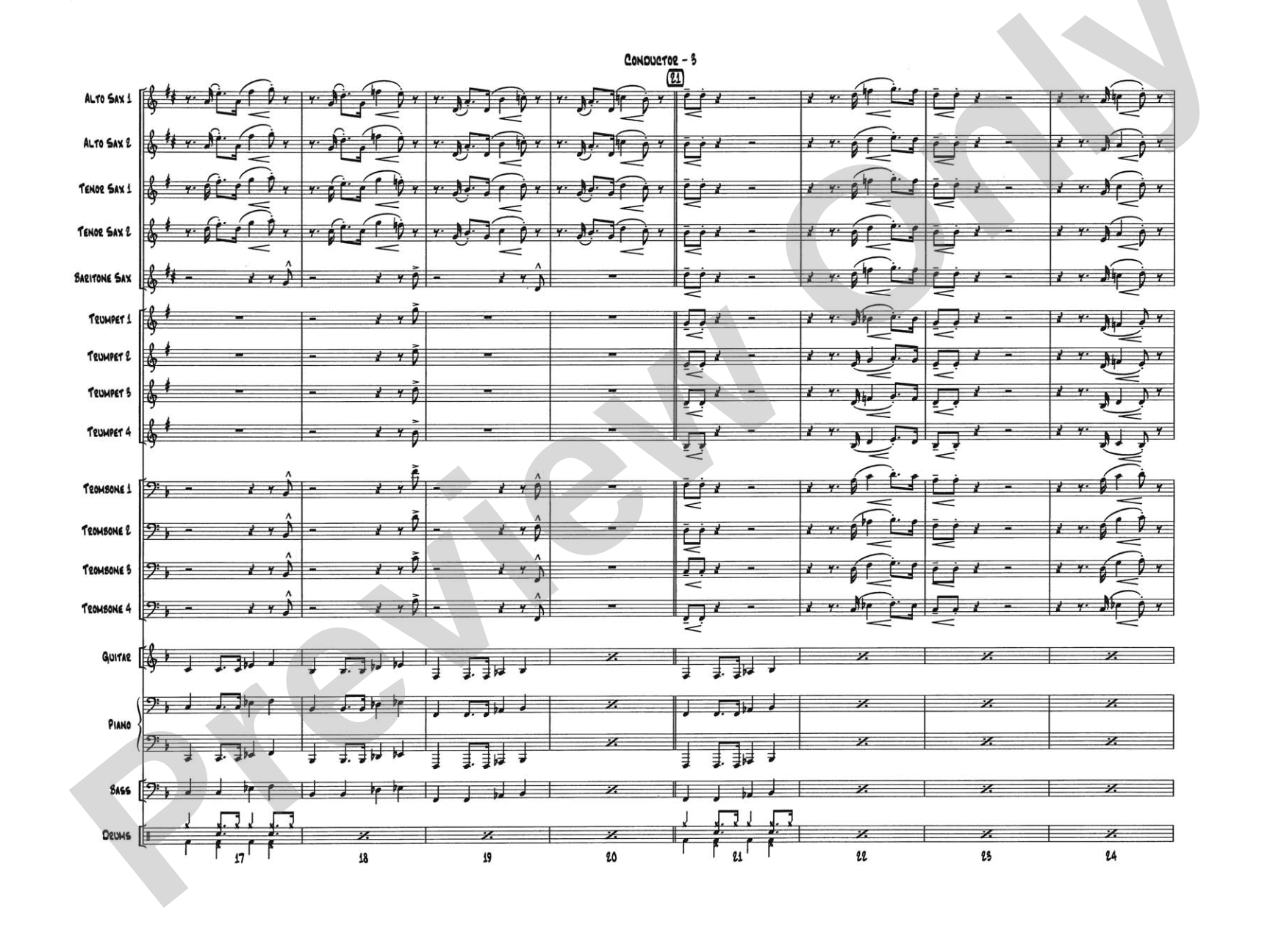 Green Onions: Jazz Ensemble Conductor Score & Parts
