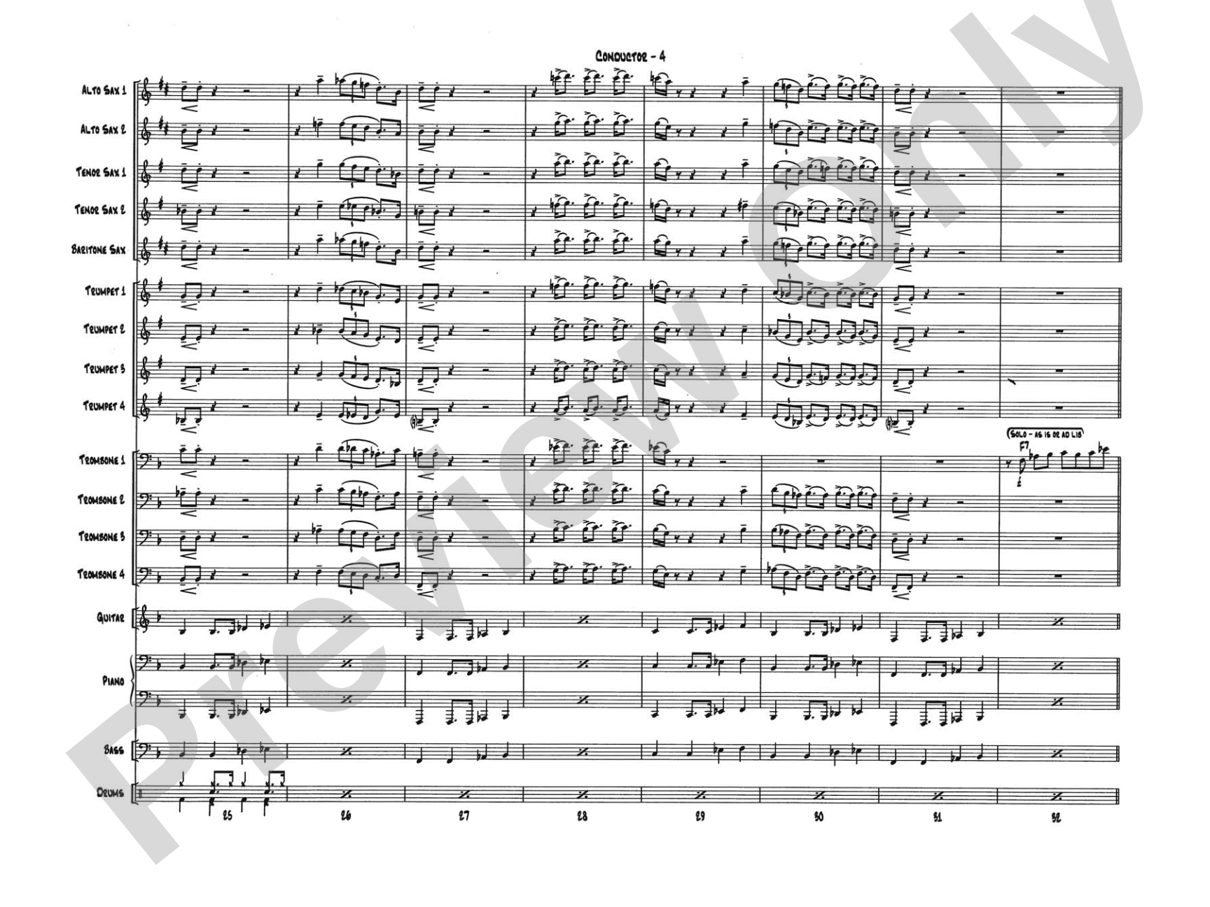 Green Onions: Jazz Ensemble Conductor Score & Parts