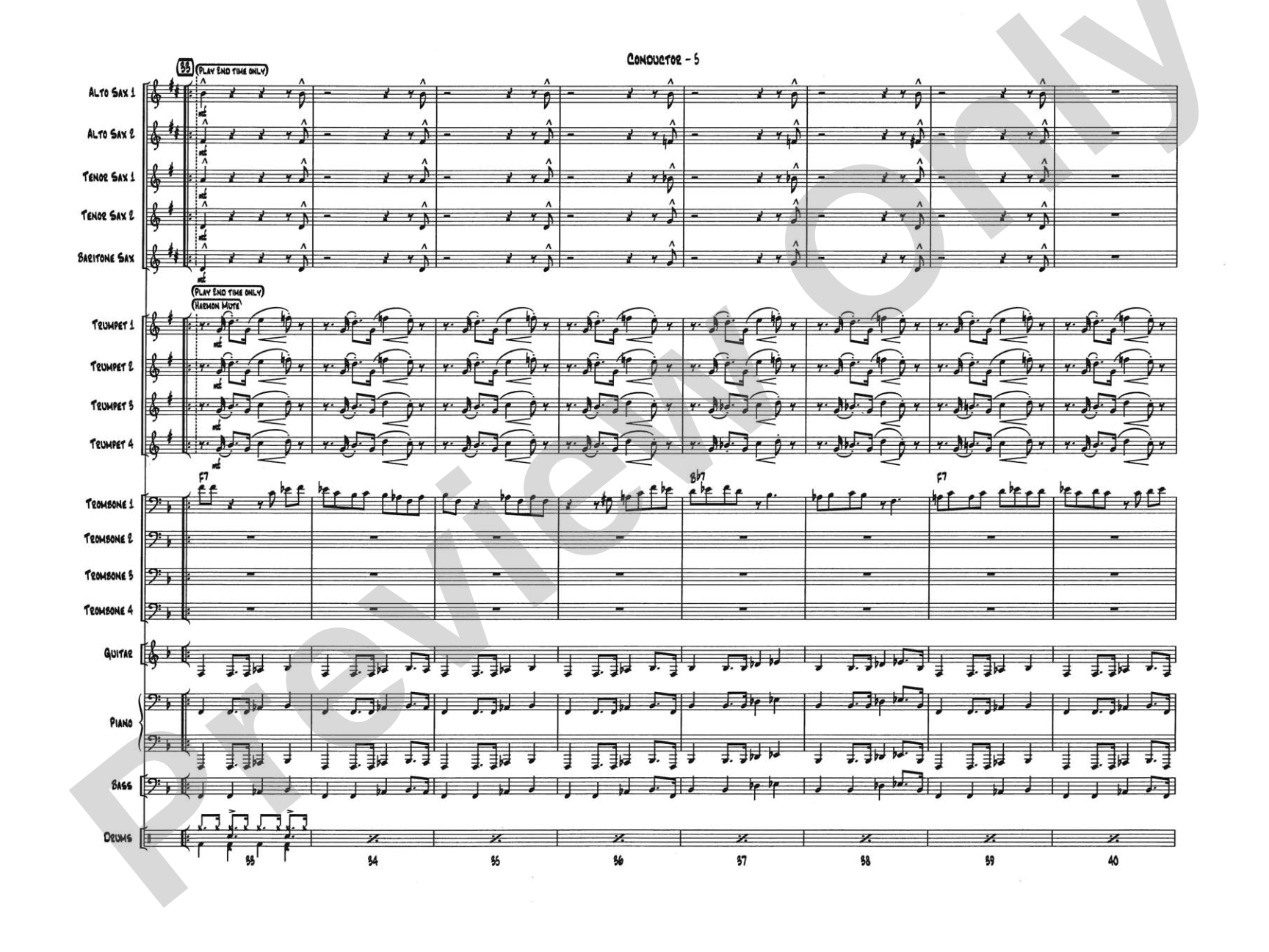 Green Onions: Jazz Ensemble Conductor Score & Parts