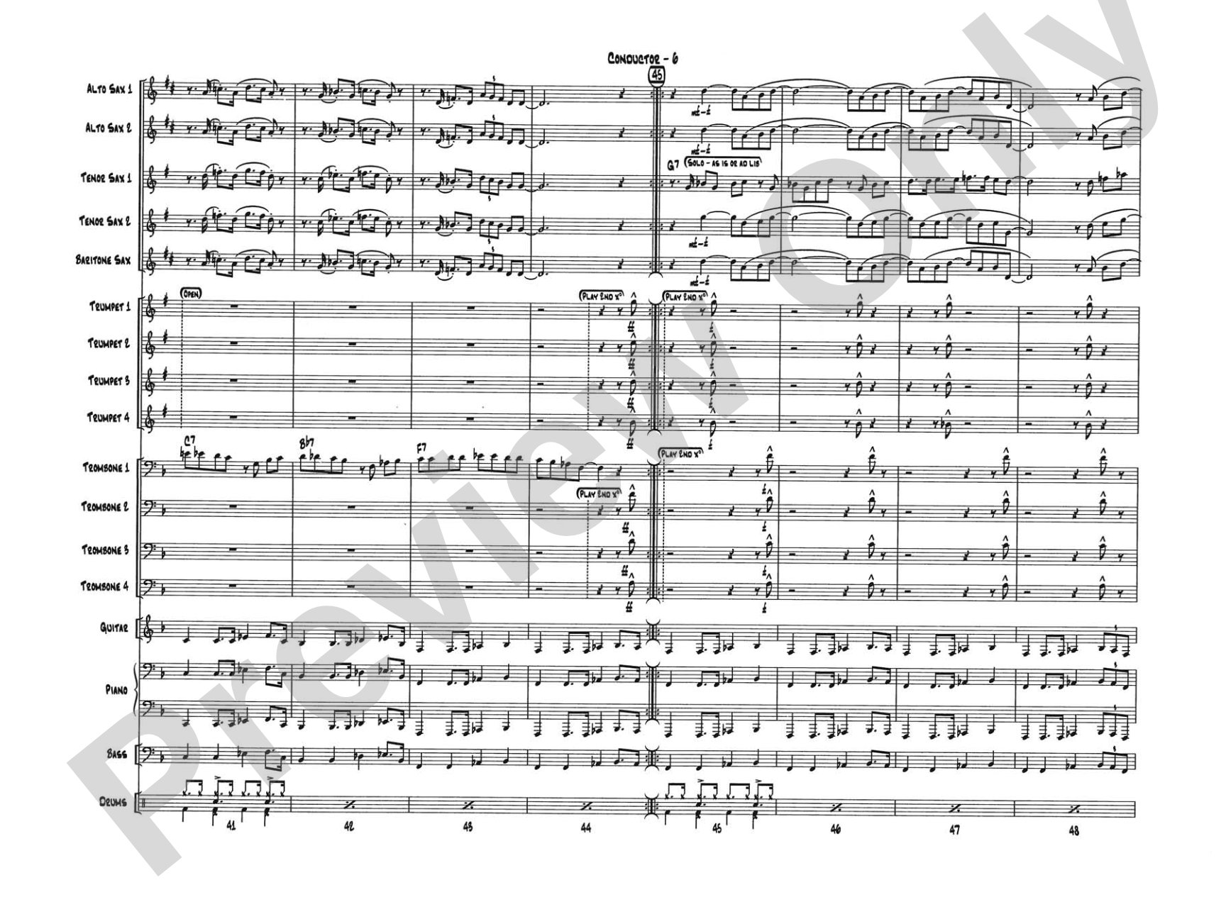 Green Onions: Jazz Ensemble Conductor Score & Parts