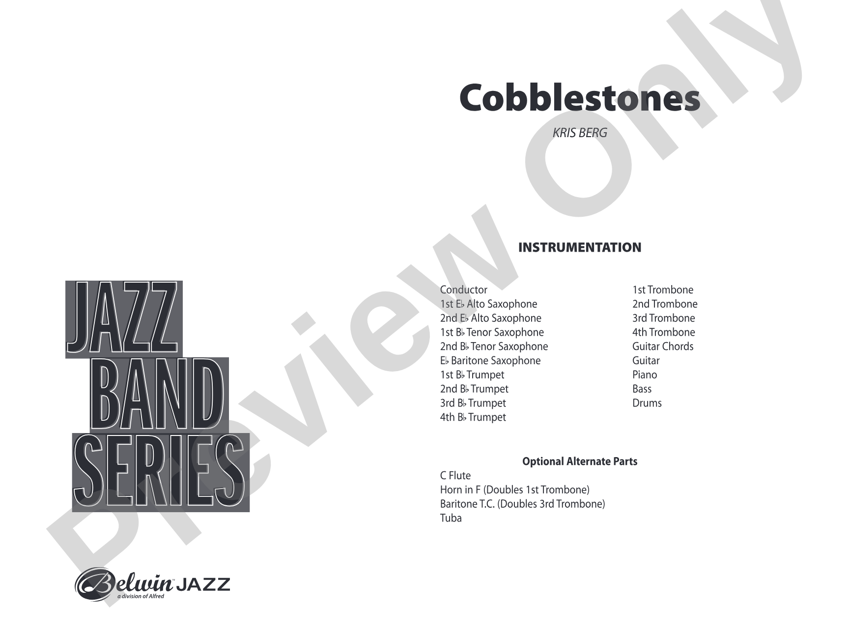 Cobblestones: Jazz Ensemble Conductor Score & Parts