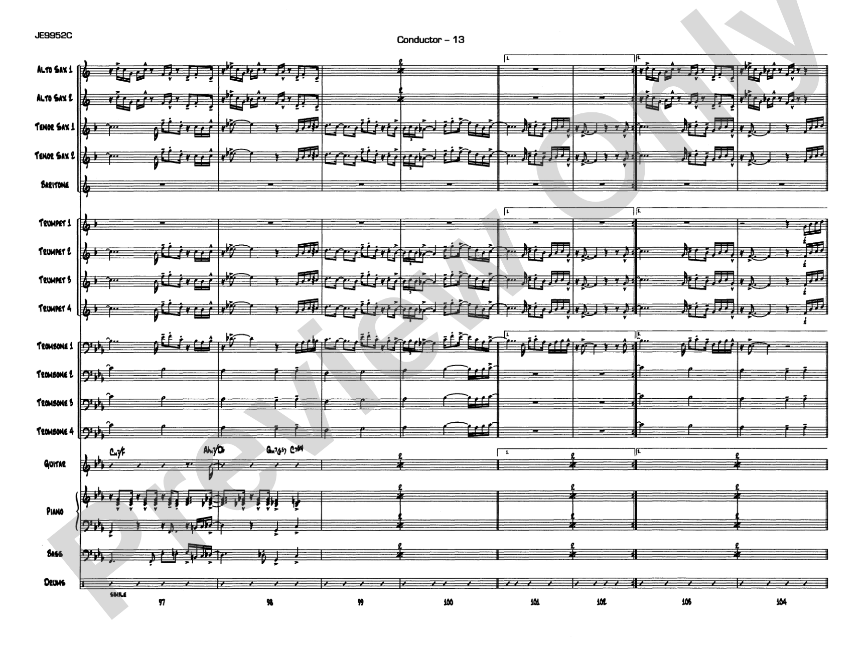 Cobblestones: Jazz Ensemble Conductor Score & Parts