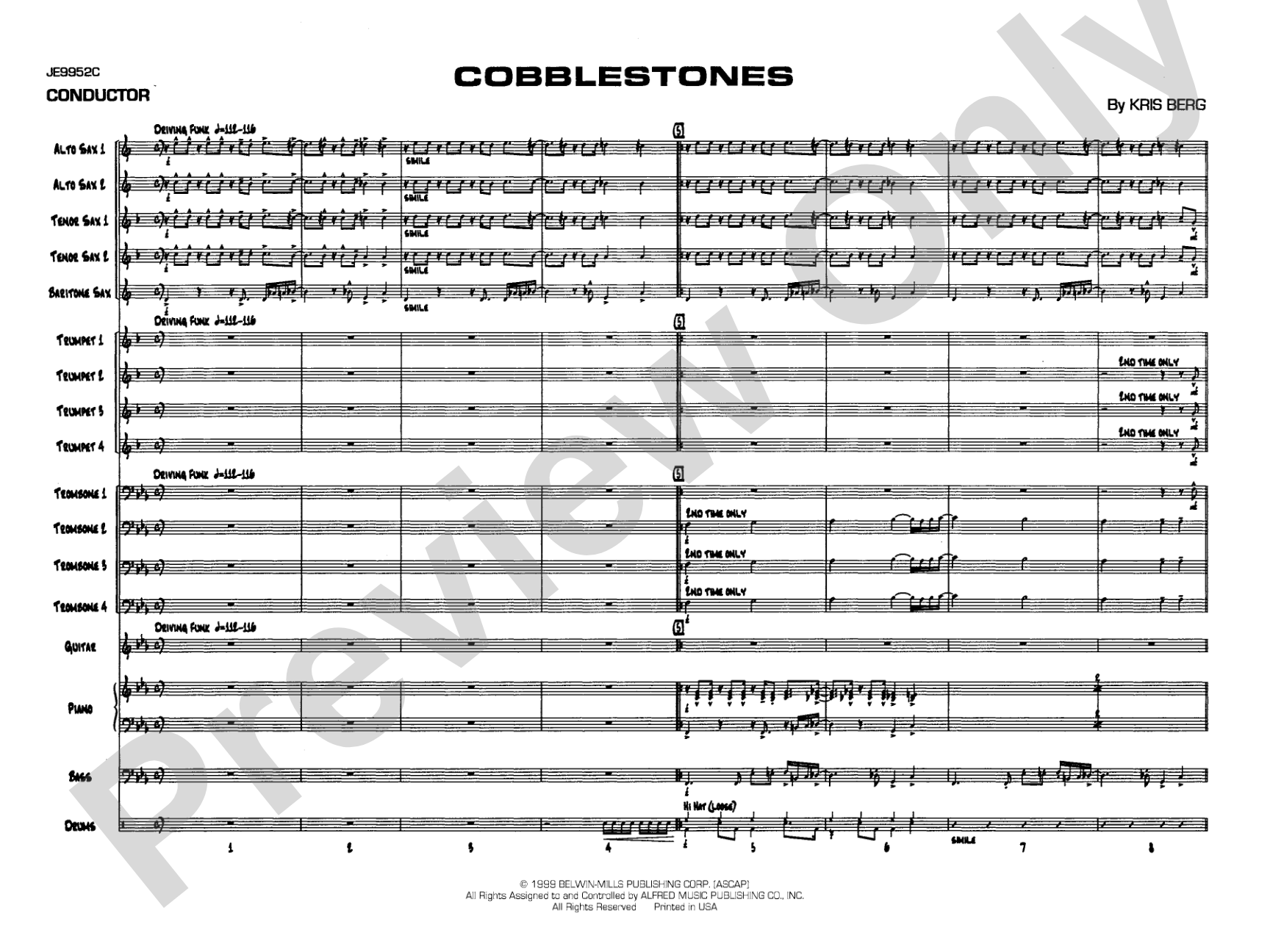 Cobblestones: Jazz Ensemble Conductor Score & Parts