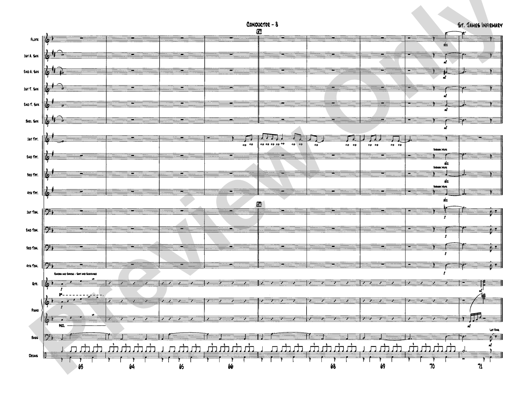 St. James Infirmary: Jazz Ensemble Conductor Score & Parts