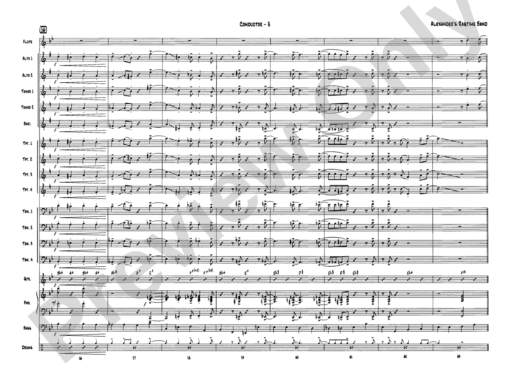 Alexander's Ragtime Band: Jazz Ensemble Conductor Score & Parts
