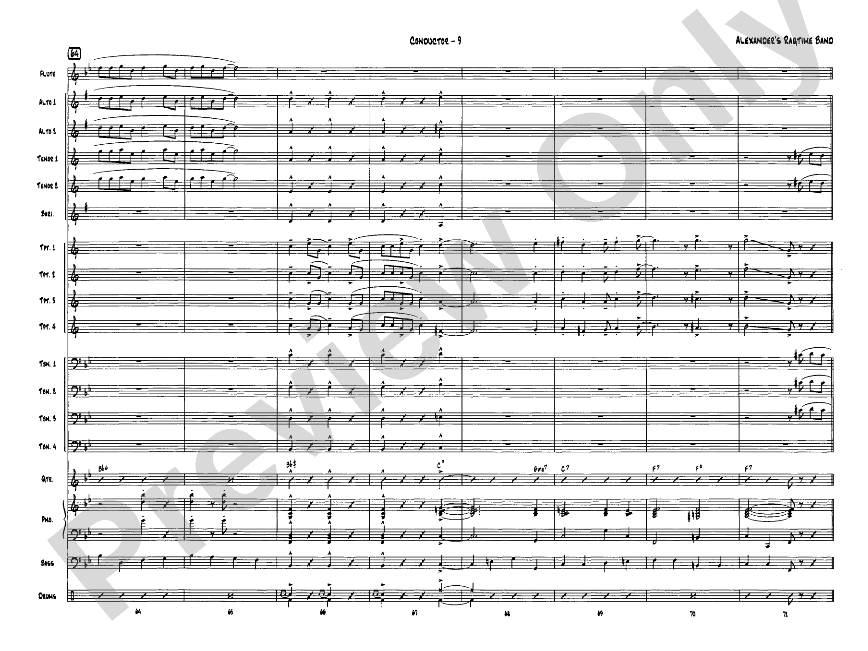 Alexander's Ragtime Band: Jazz Ensemble Conductor Score & Parts