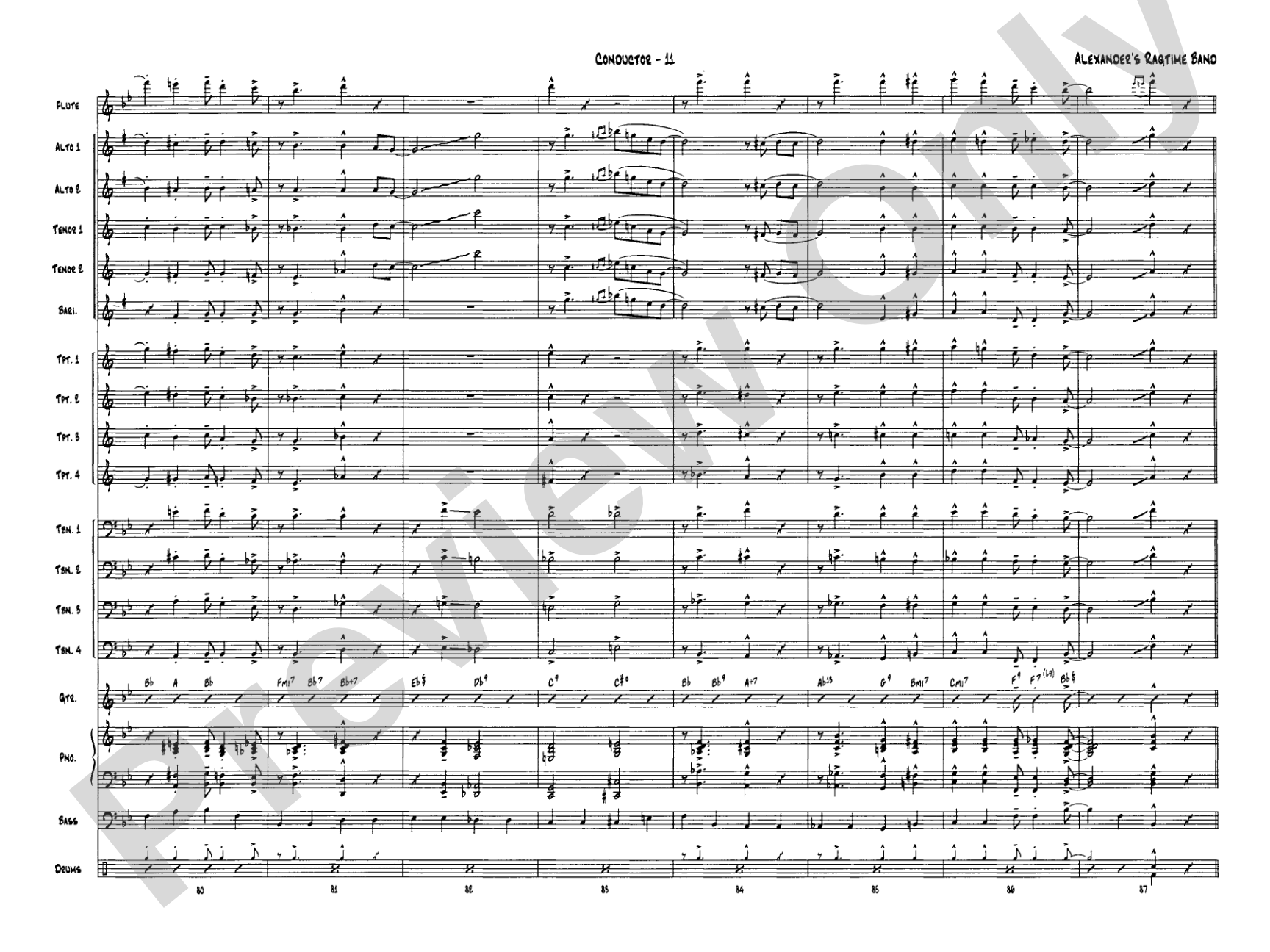 Alexander's Ragtime Band: Jazz Ensemble Conductor Score & Parts