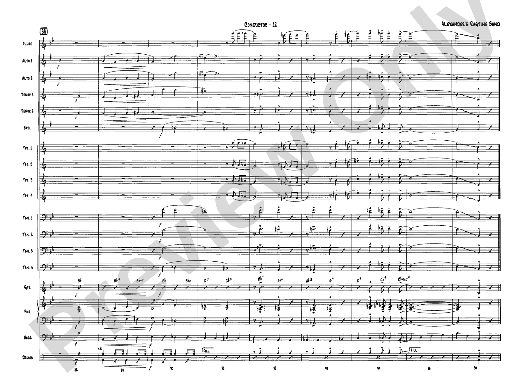 Alexander's Ragtime Band: Jazz Ensemble Conductor Score & Parts