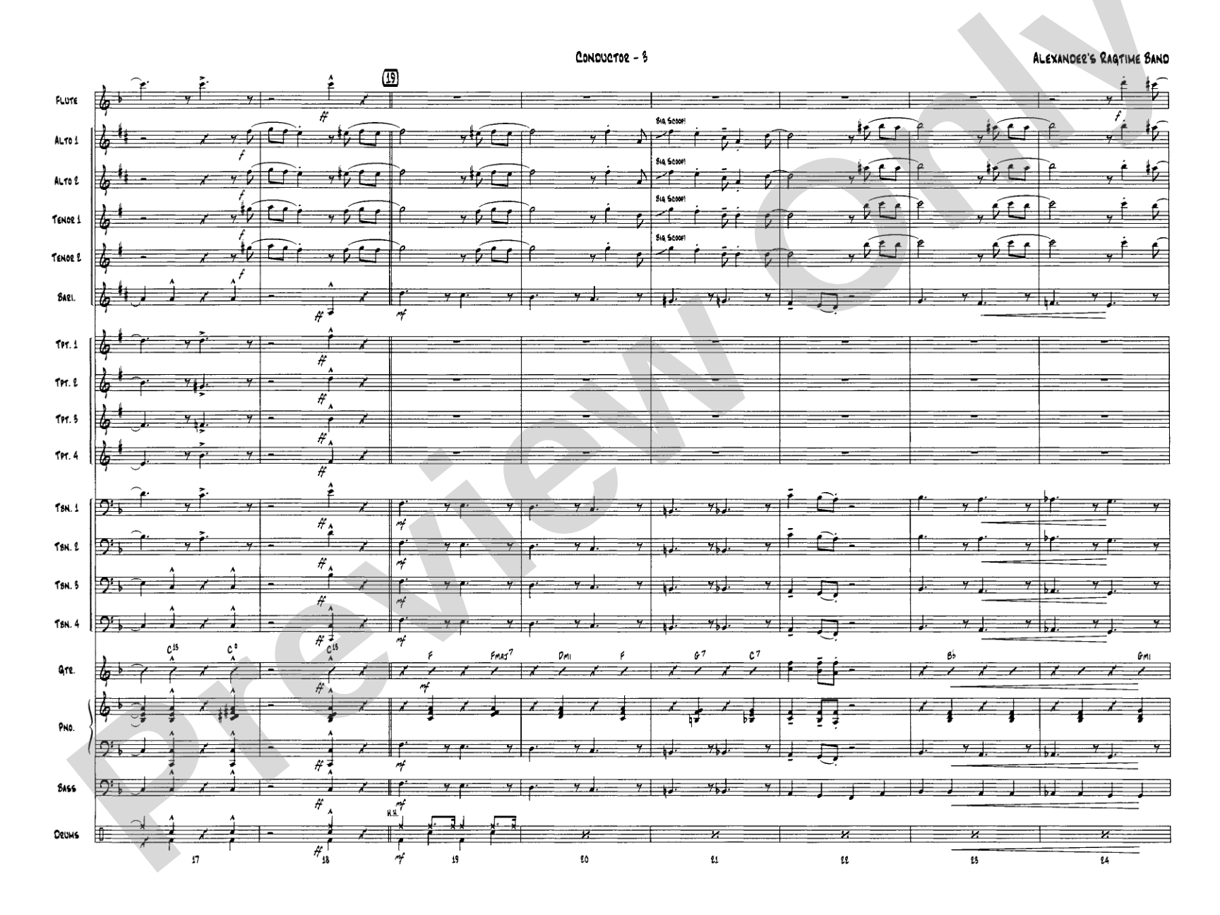 Alexander's Ragtime Band: Jazz Ensemble Conductor Score & Parts