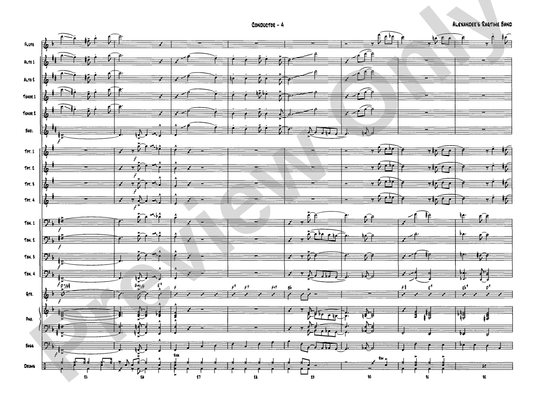 Alexander's Ragtime Band: Jazz Ensemble Conductor Score & Parts