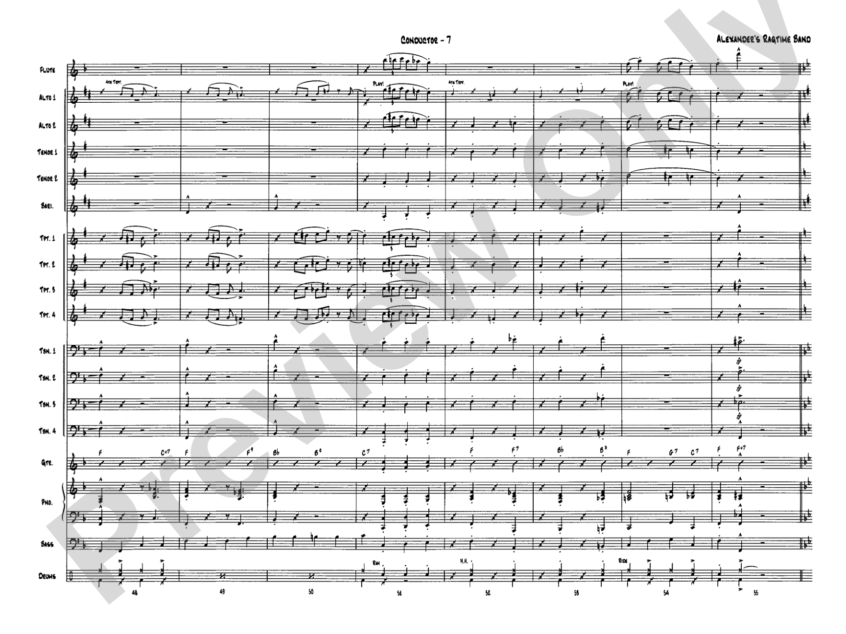 Alexander's Ragtime Band: Jazz Ensemble Conductor Score & Parts