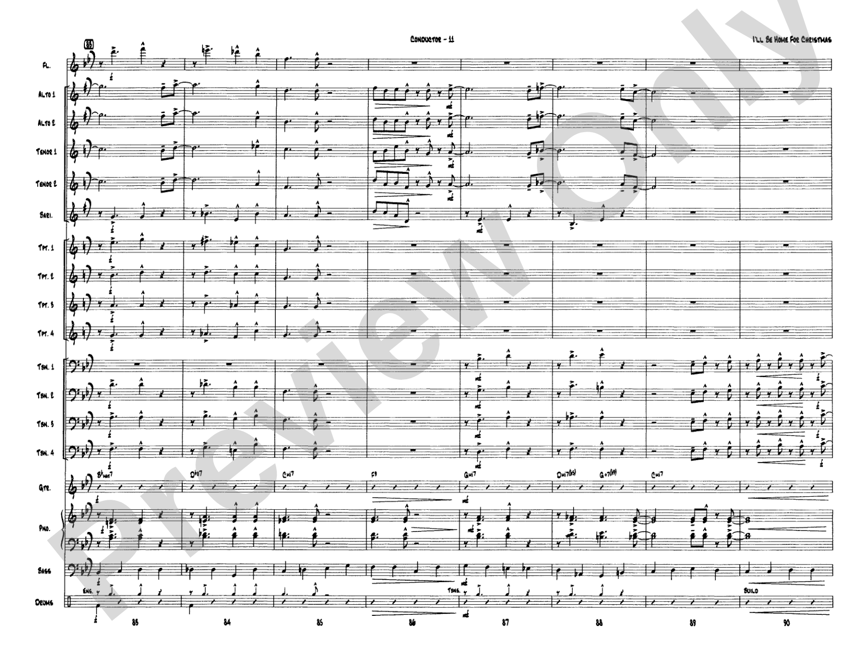 I'll Be Home for Christmas: Jazz Ensemble Conductor Score & Parts