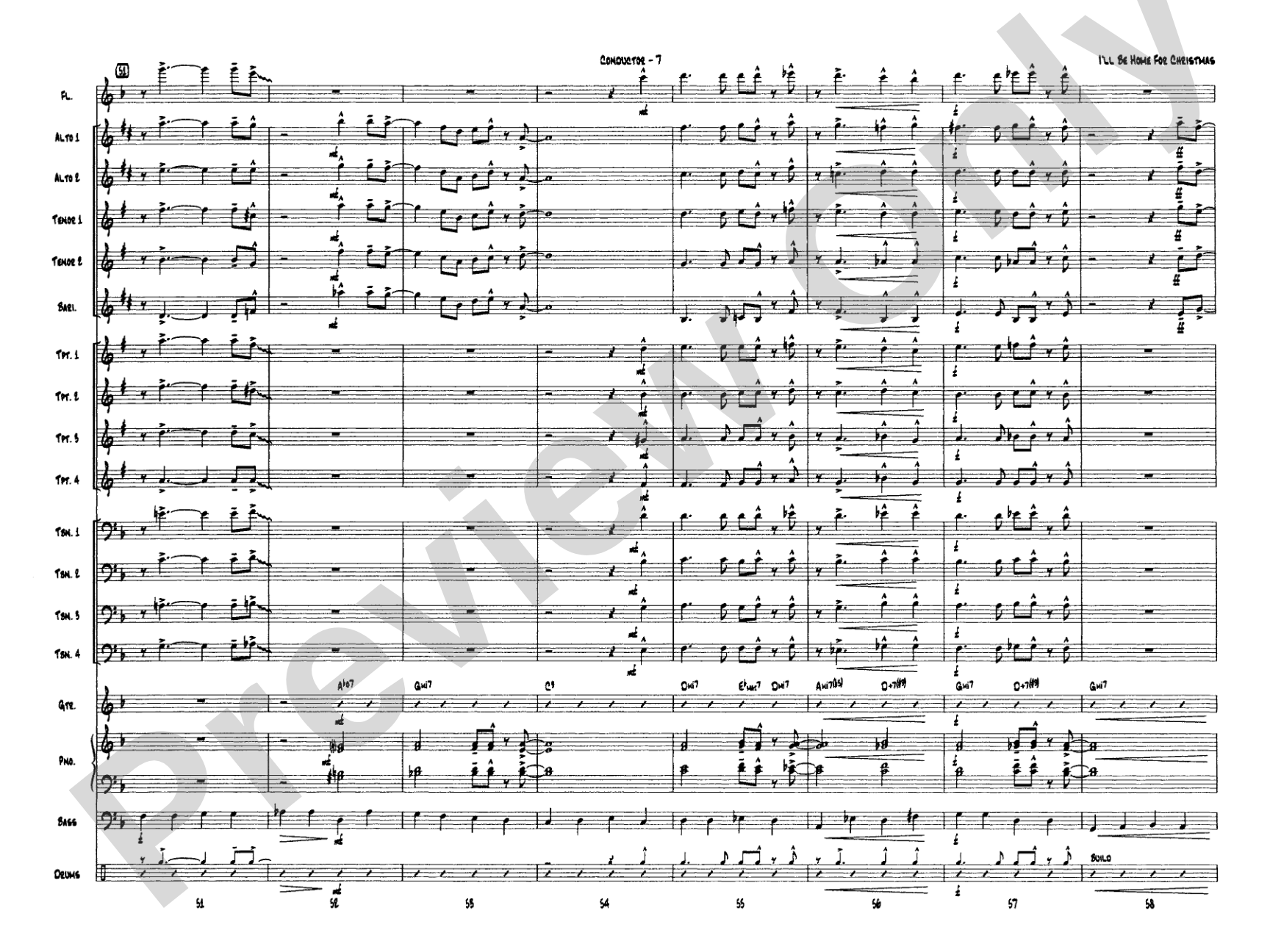 I'll Be Home for Christmas: Jazz Ensemble Conductor Score & Parts