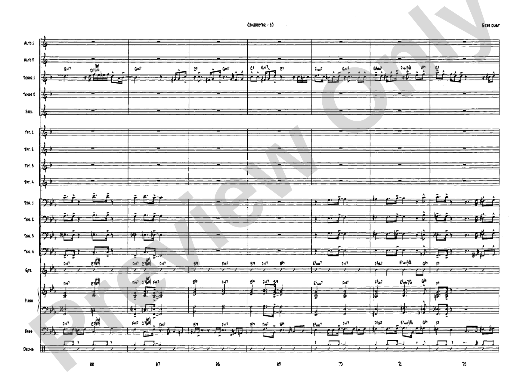 Star Dust: Jazz Ensemble Conductor Score & Parts