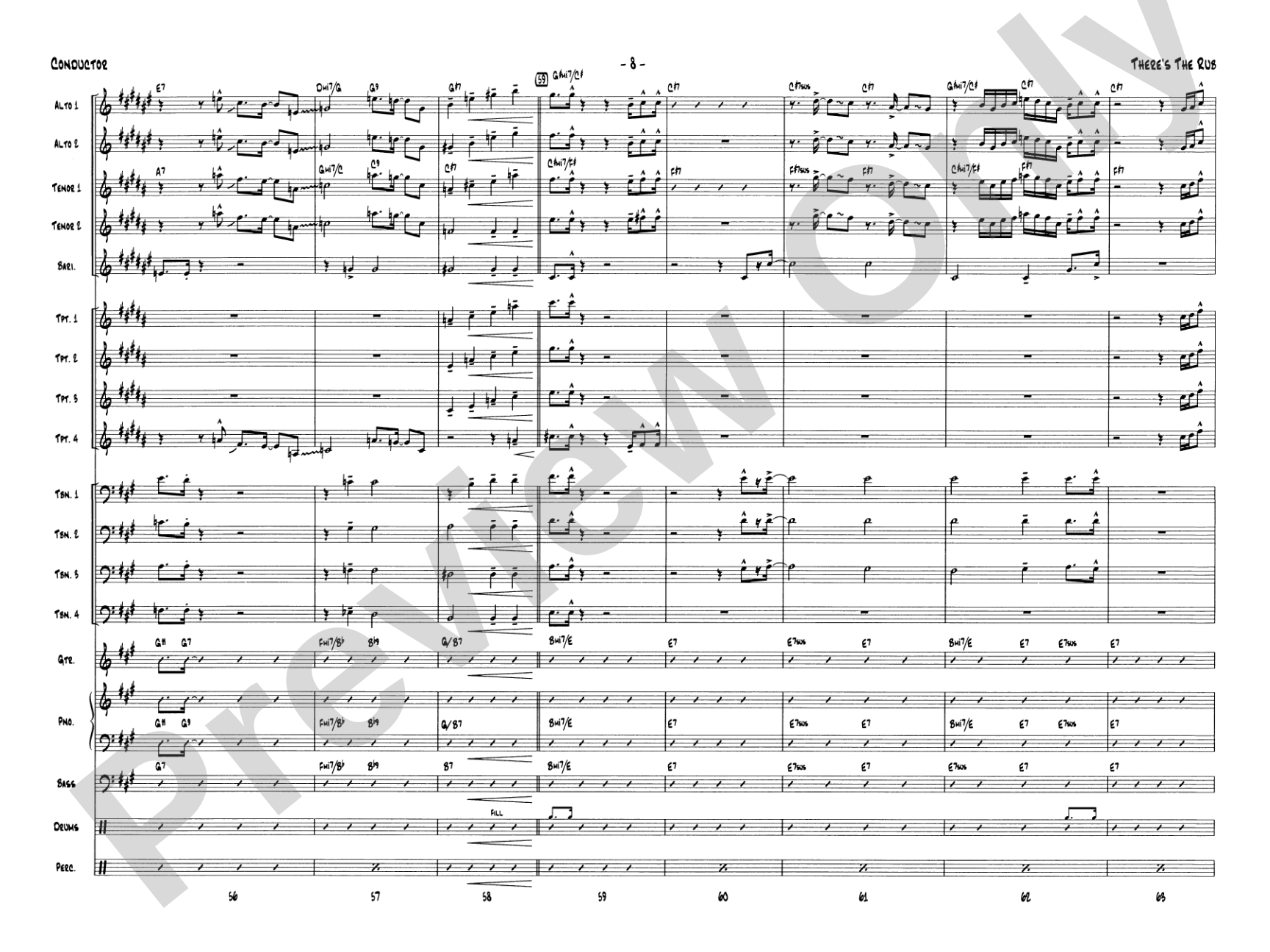 There's the Rub: Jazz Ensemble Conductor Score & Parts