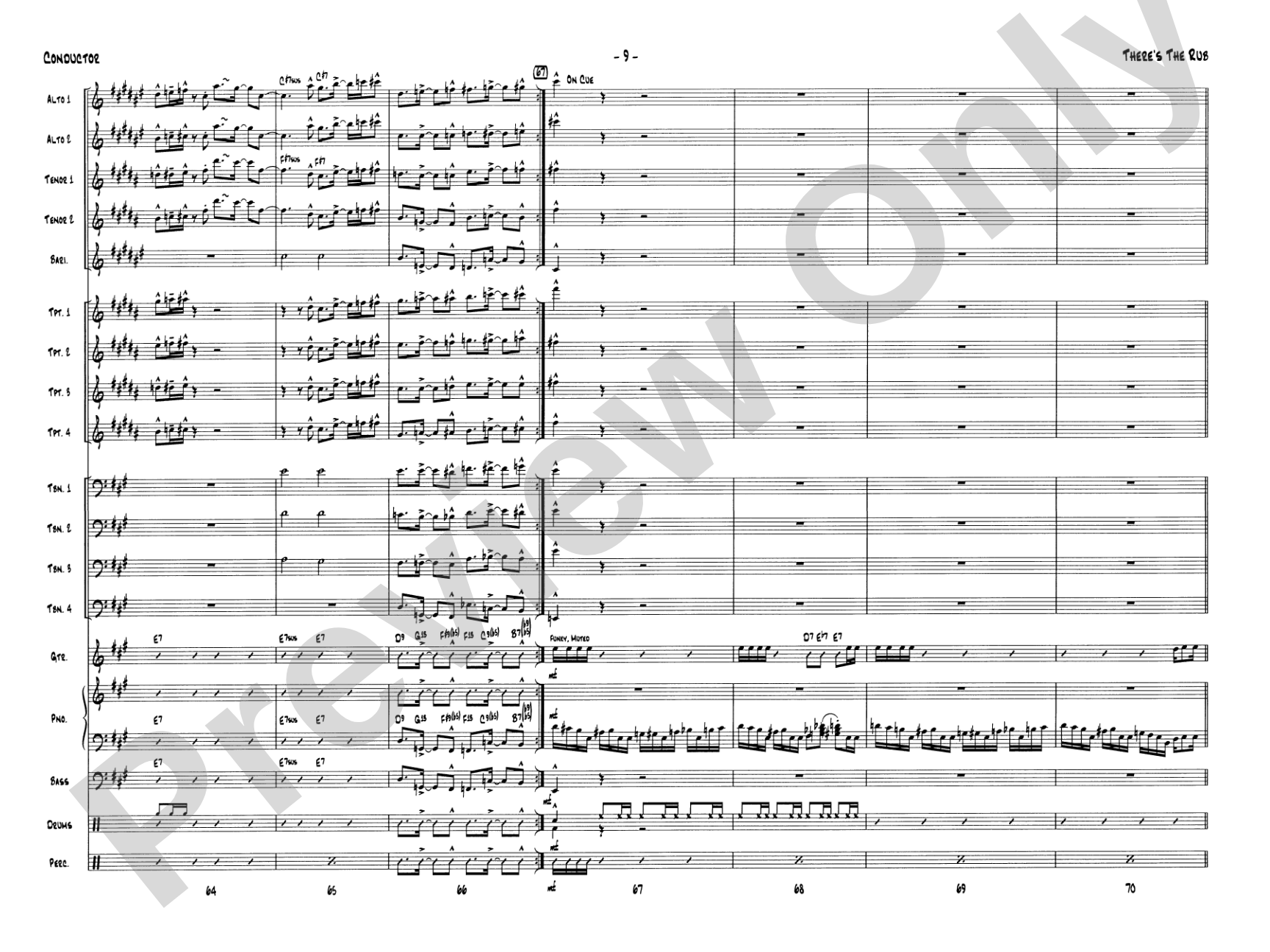 There's the Rub: Jazz Ensemble Conductor Score & Parts