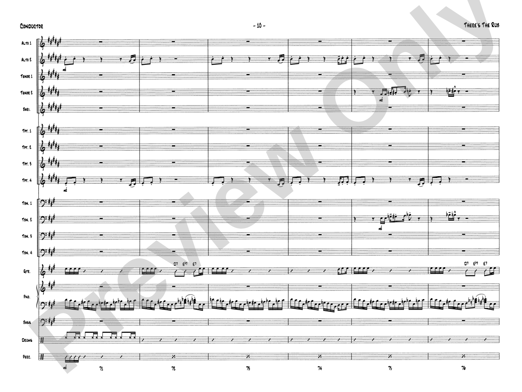 There's the Rub: Jazz Ensemble Conductor Score & Parts