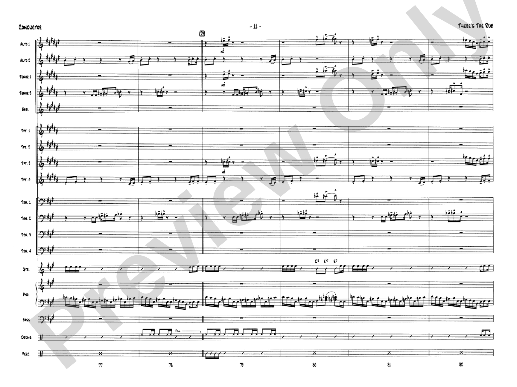 There's the Rub: Jazz Ensemble Conductor Score & Parts