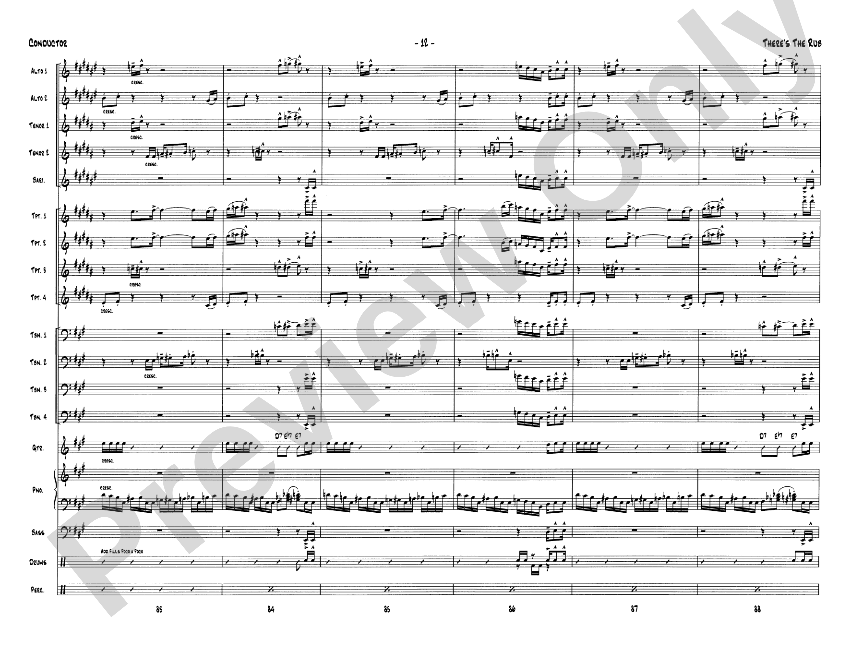 There's the Rub: Jazz Ensemble Conductor Score & Parts