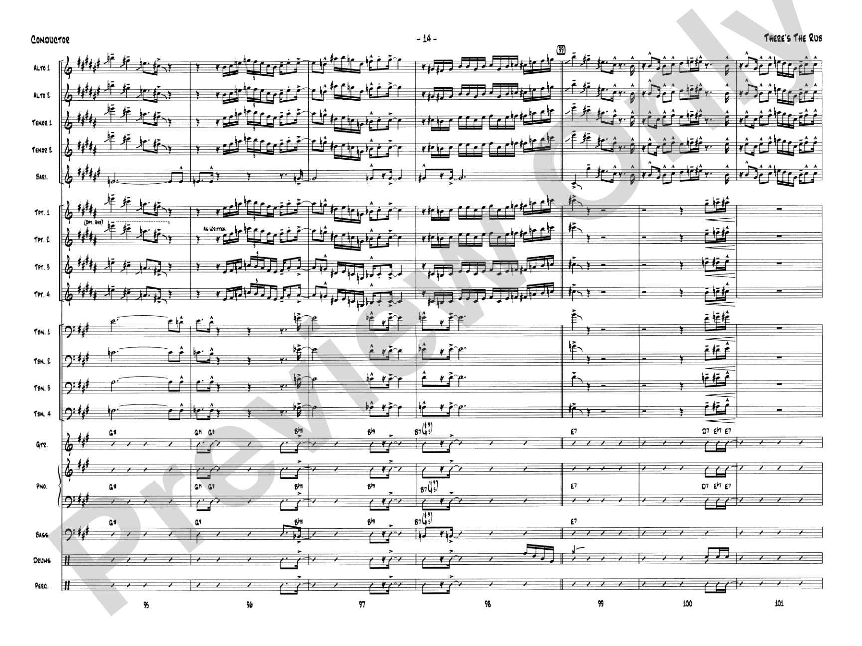 There's the Rub: Jazz Ensemble Conductor Score & Parts