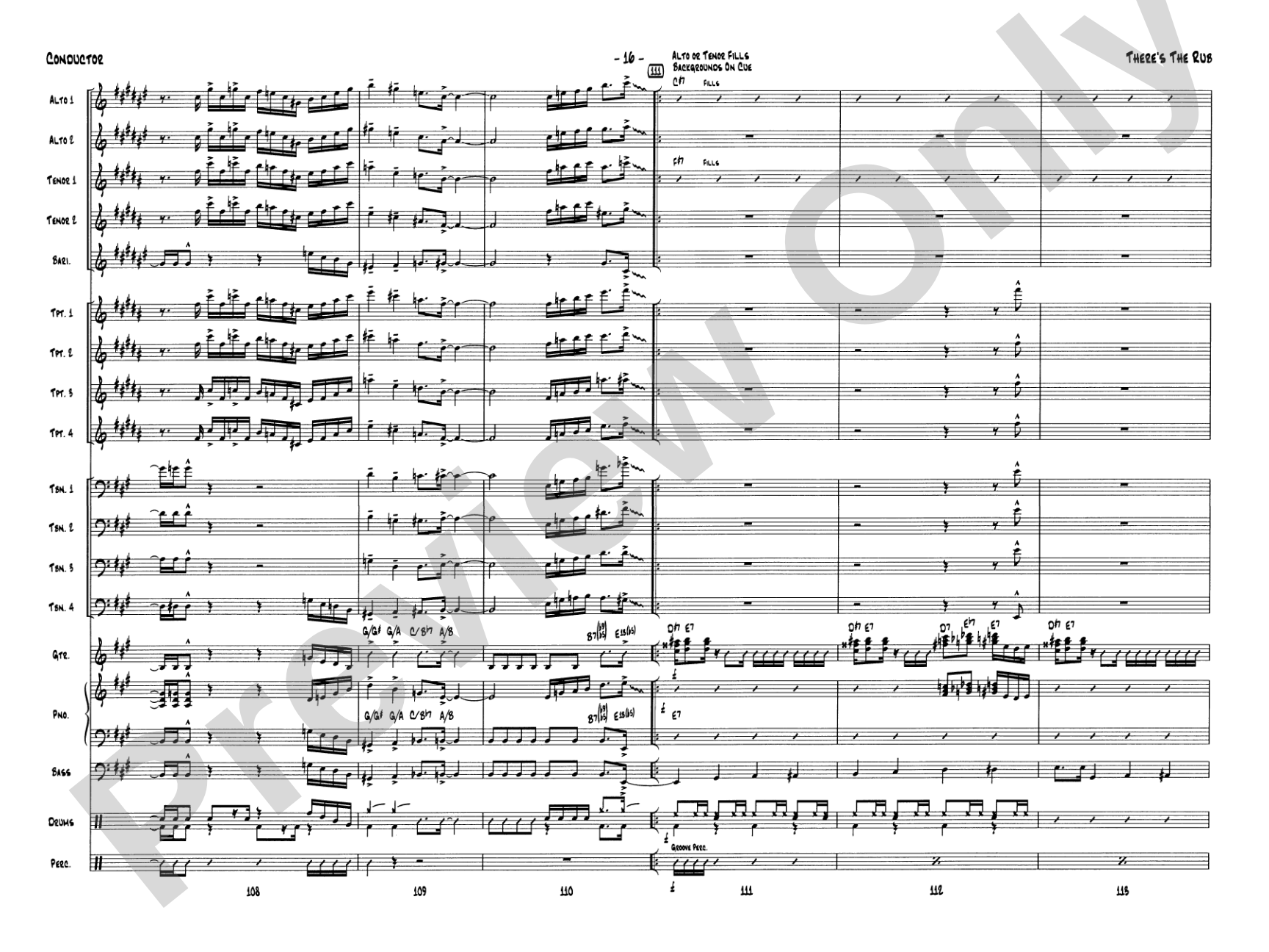 There's the Rub: Jazz Ensemble Conductor Score & Parts