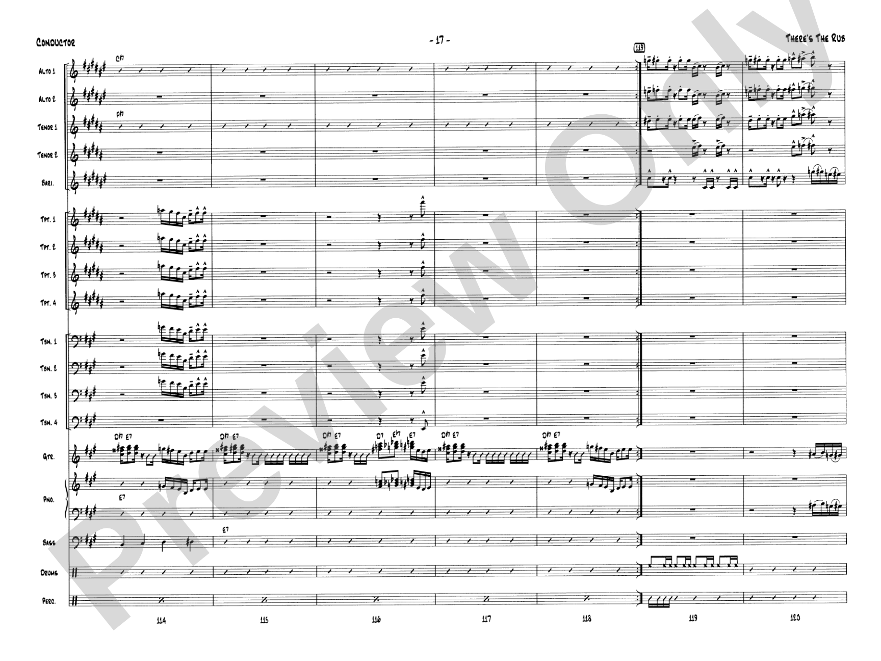There's the Rub: Jazz Ensemble Conductor Score & Parts
