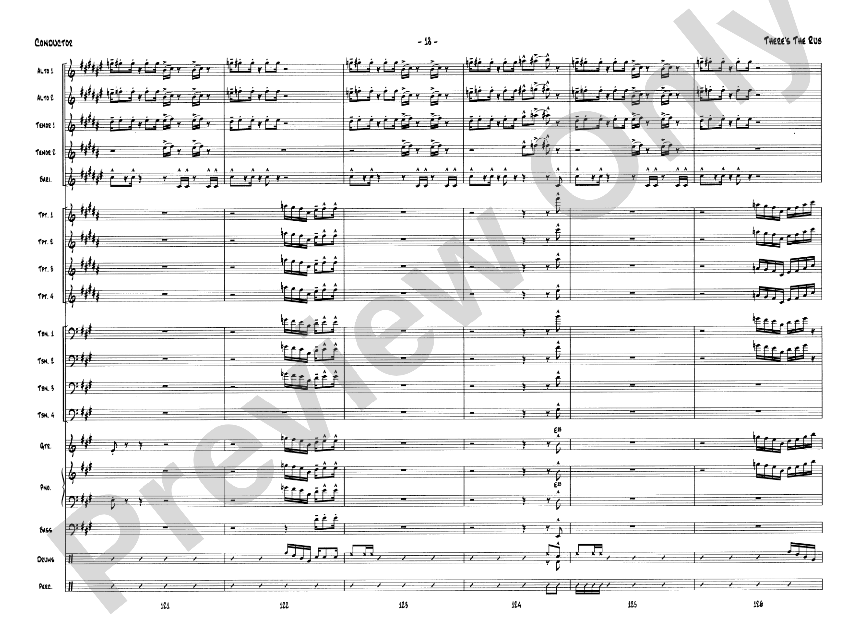 There's the Rub: Jazz Ensemble Conductor Score & Parts