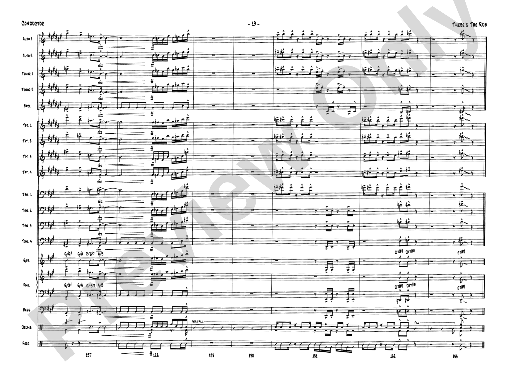 There's the Rub: Jazz Ensemble Conductor Score & Parts
