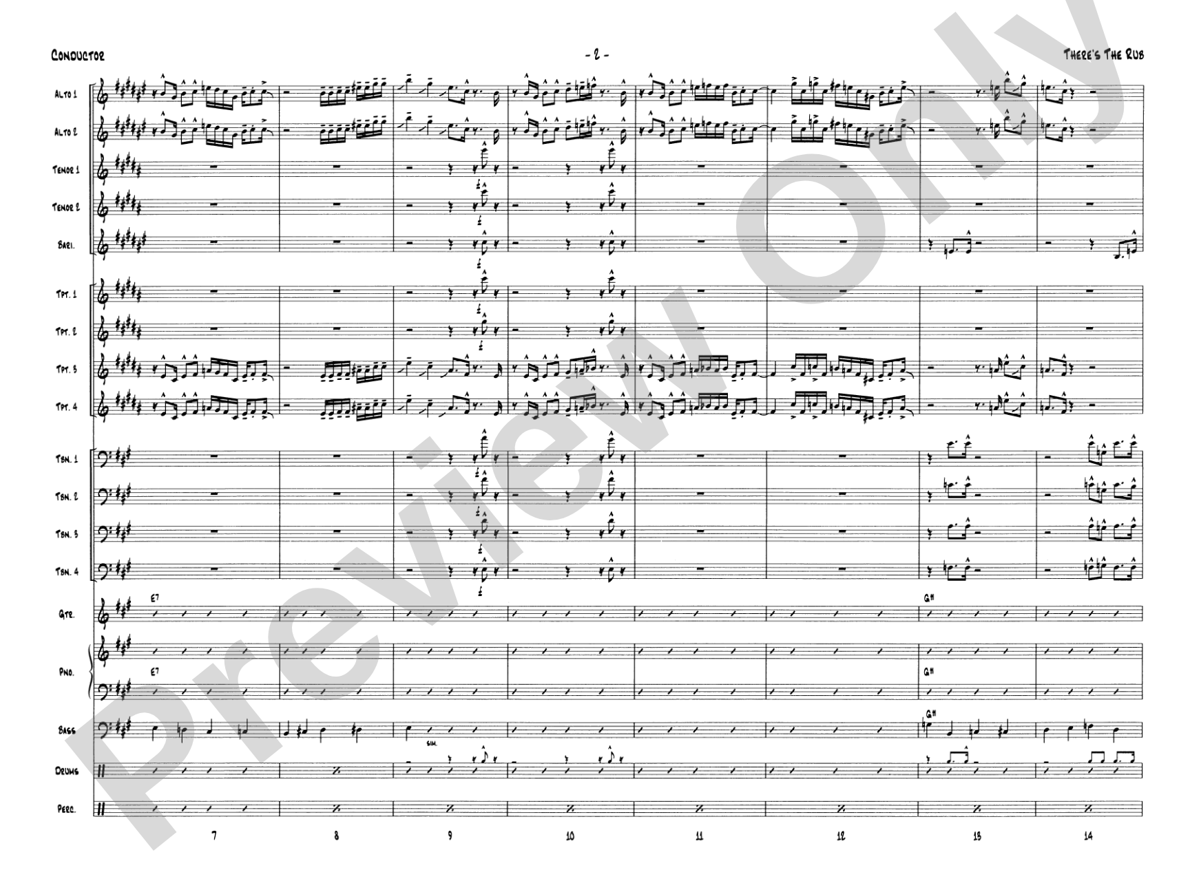 There's the Rub: Jazz Ensemble Conductor Score & Parts