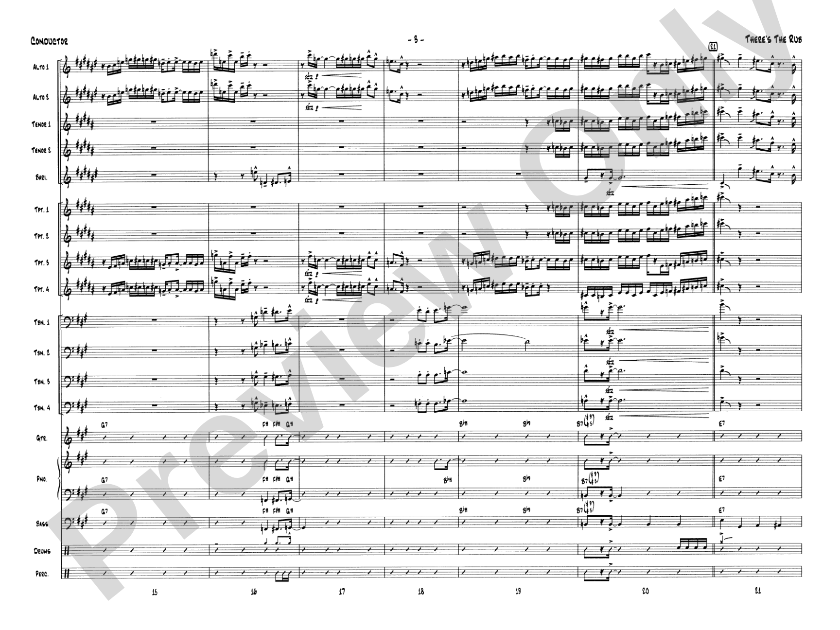 There's the Rub: Jazz Ensemble Conductor Score & Parts