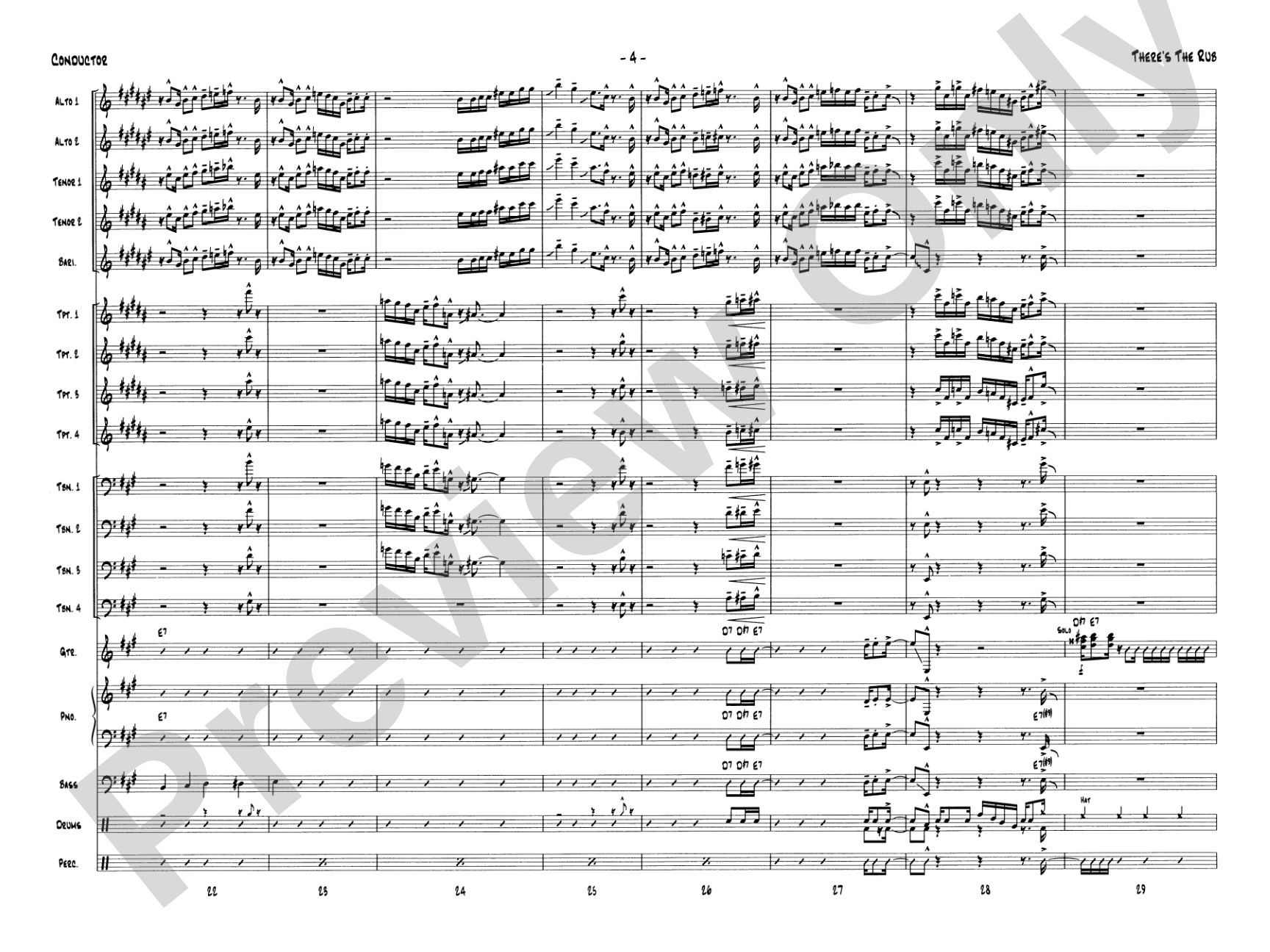 There's the Rub: Jazz Ensemble Conductor Score & Parts