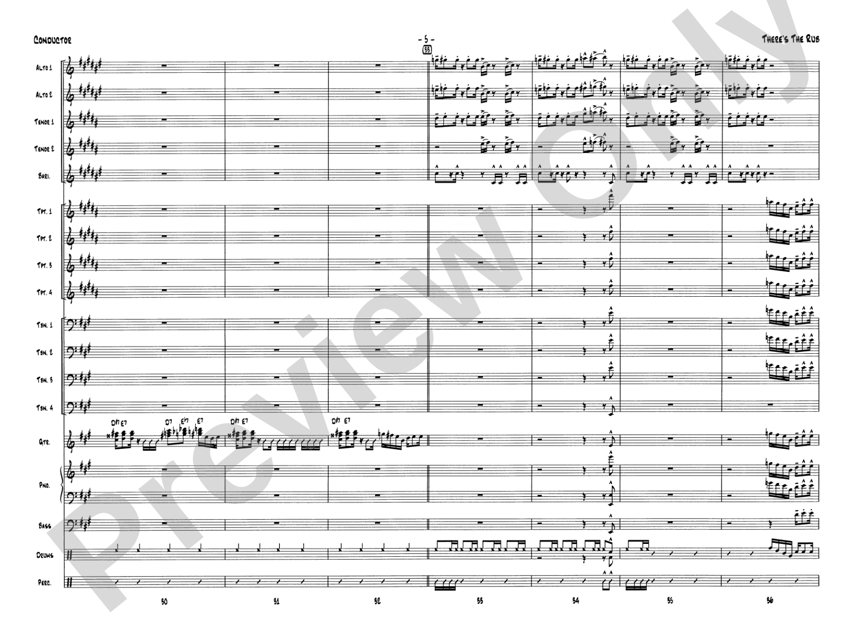 There's the Rub: Jazz Ensemble Conductor Score & Parts
