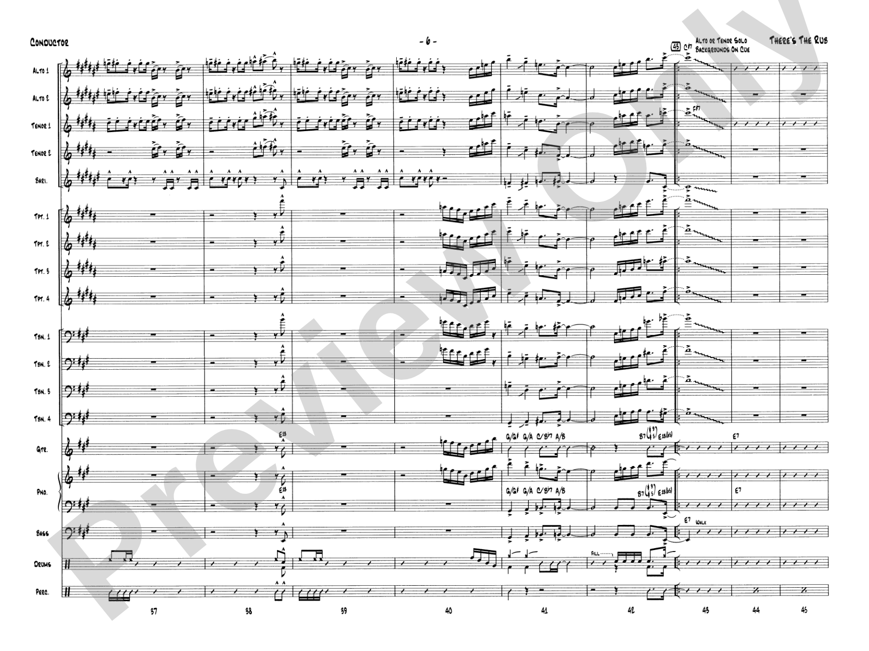 There's the Rub: Jazz Ensemble Conductor Score & Parts