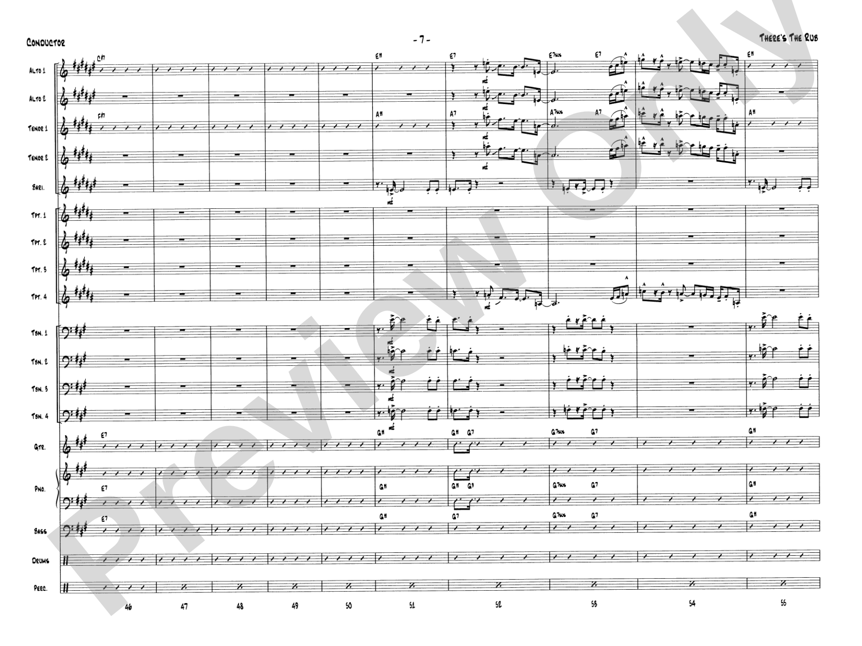 There's the Rub: Jazz Ensemble Conductor Score & Parts