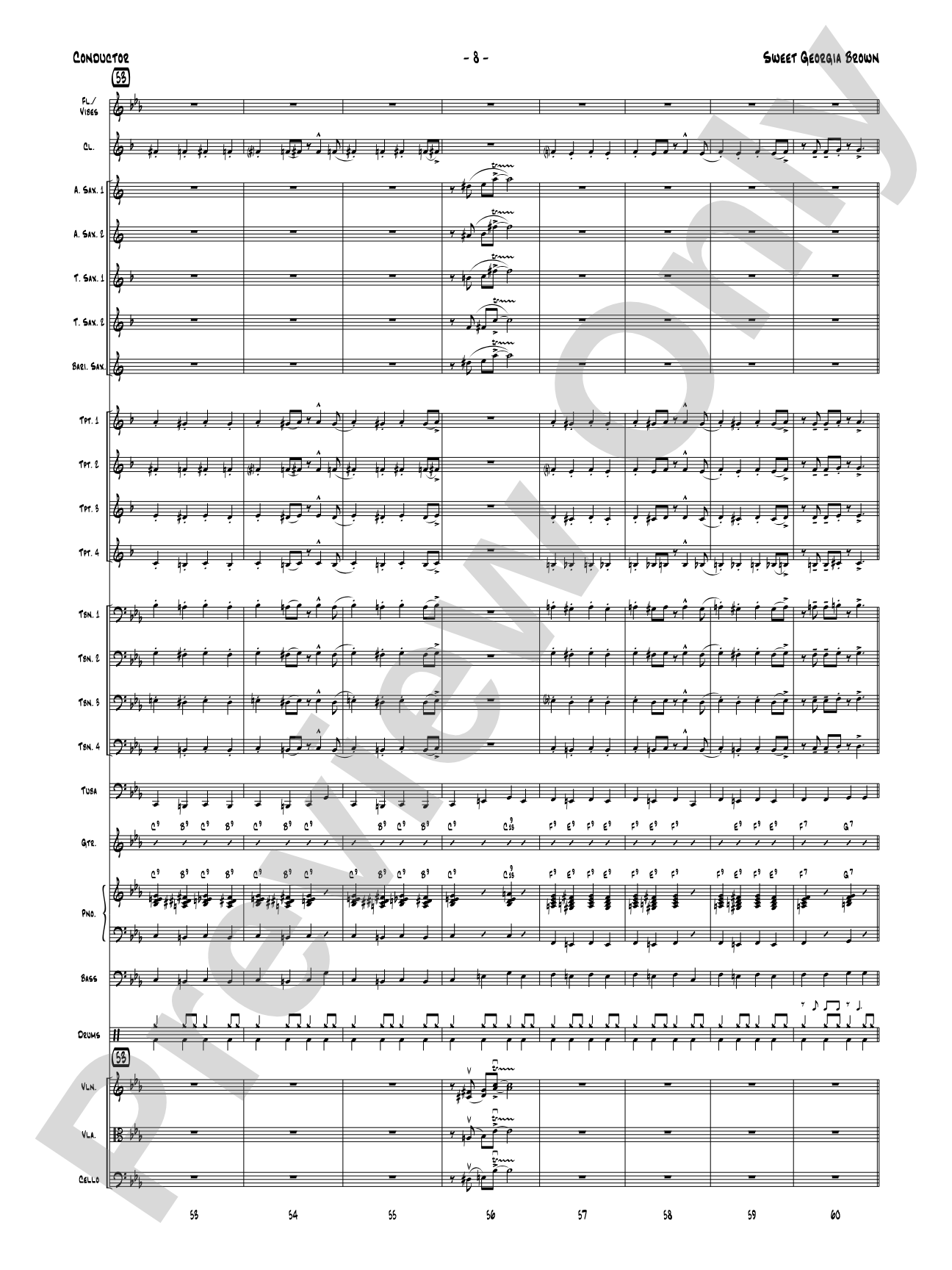 Sweet Georgia Brown: Jazz Ensemble Conductor Score & Parts