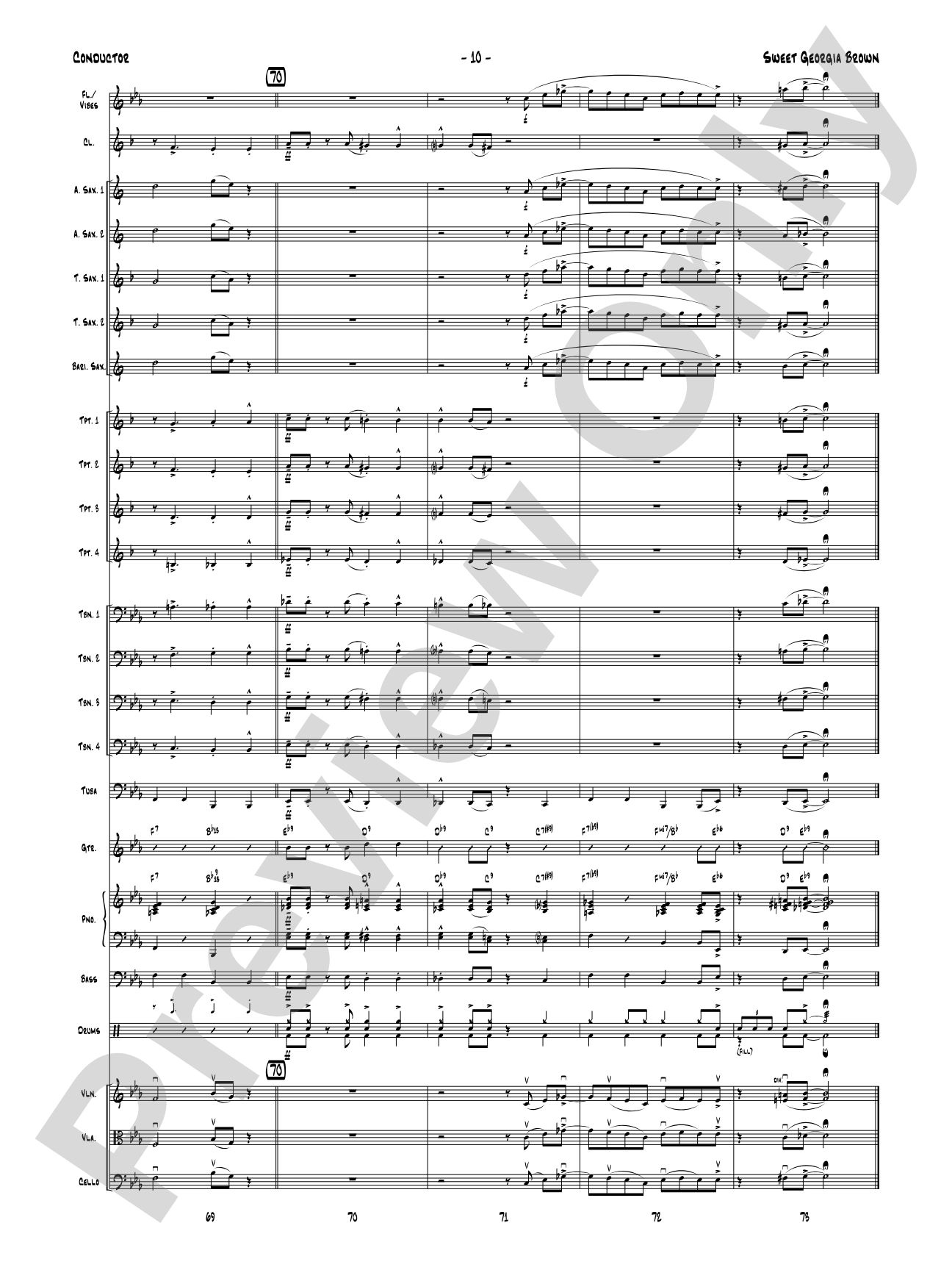 Sweet Georgia Brown: Jazz Ensemble Conductor Score & Parts